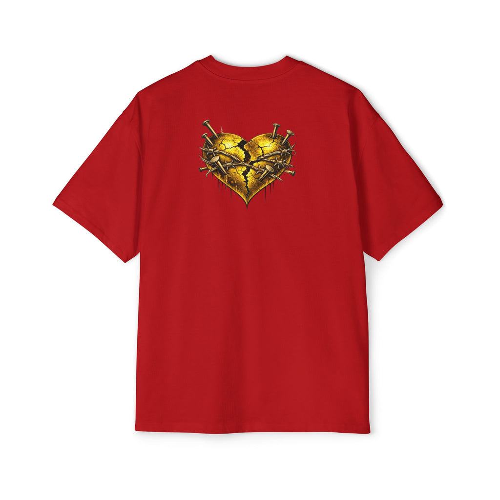 Oversized Discipline Over Emotions Graphic Tee (Gold Heart) Printify