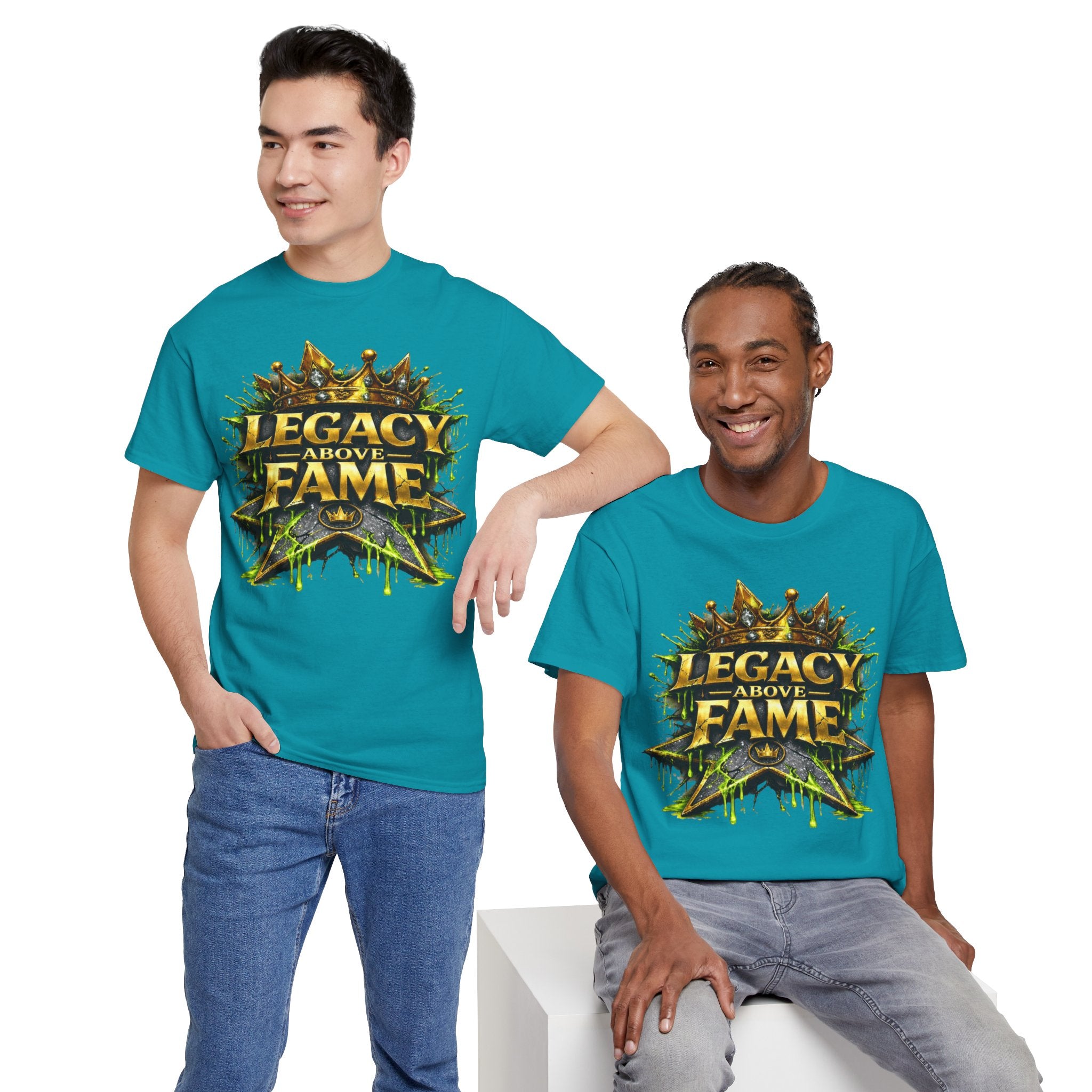 Adult Legacy Above Fame Graphic T-Shirt (Lime Green Drip) - Zealous For All