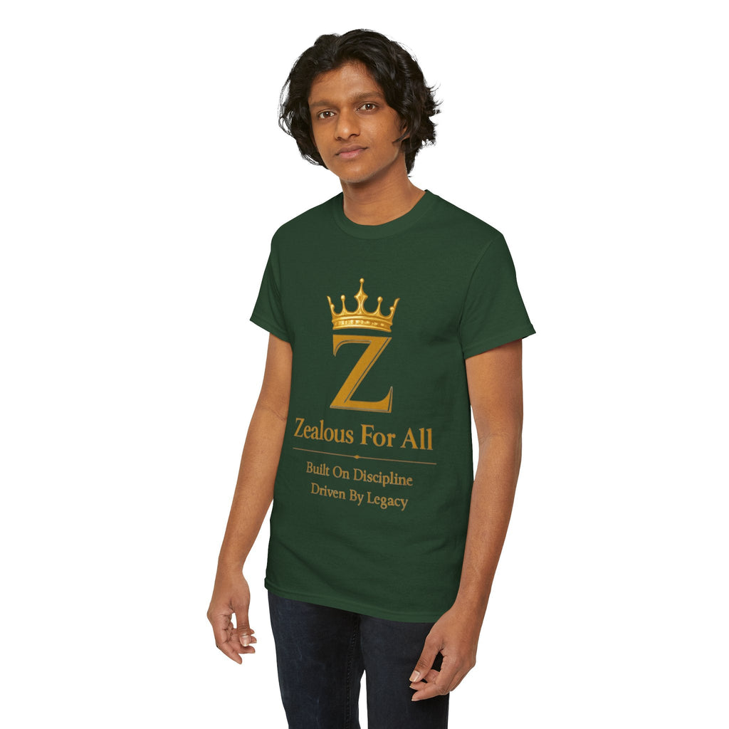 Unisex Zealous For All T-Shirt (Gold Logo) Printify