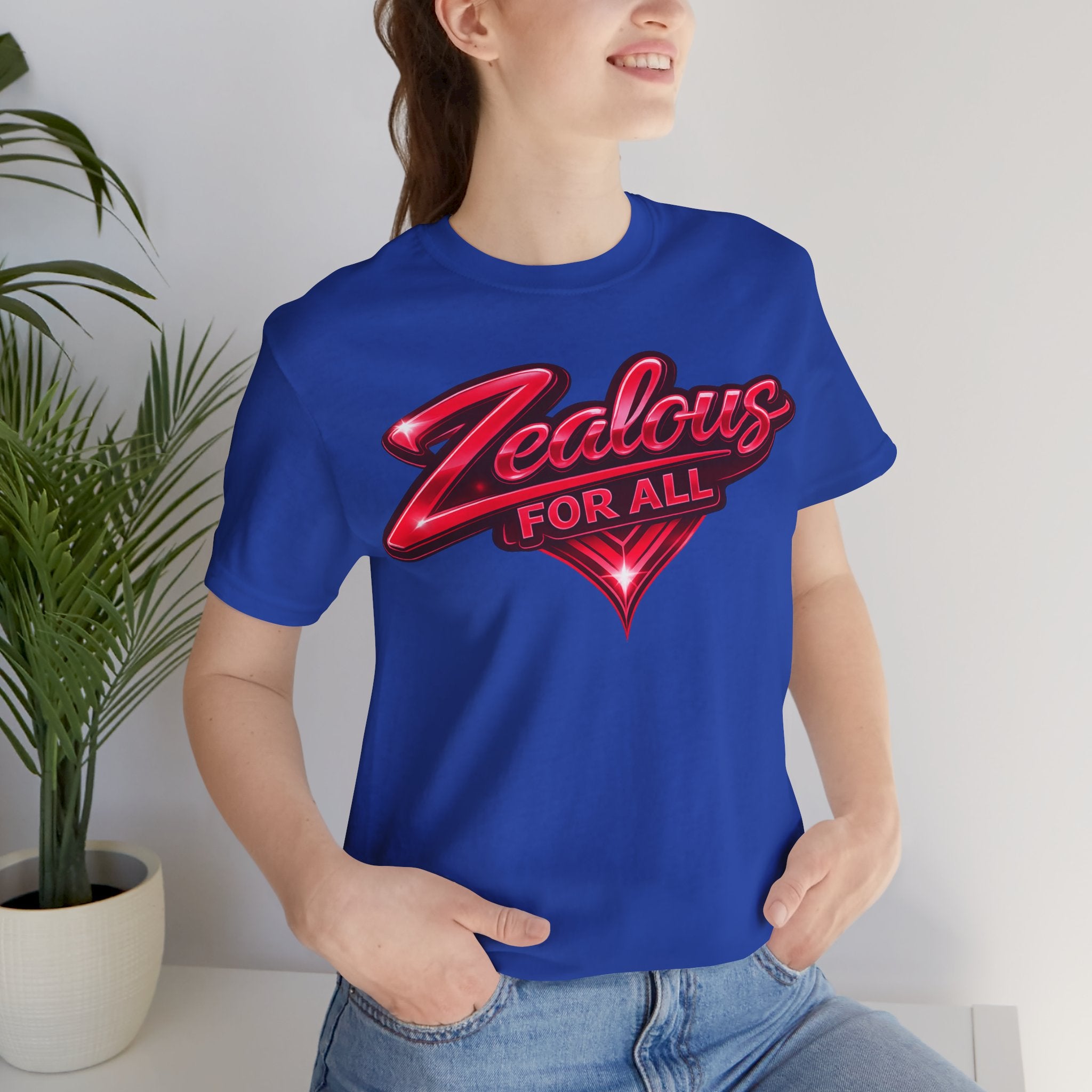 Zealous For All Graphic T-Shirt (Red Logo) Printify