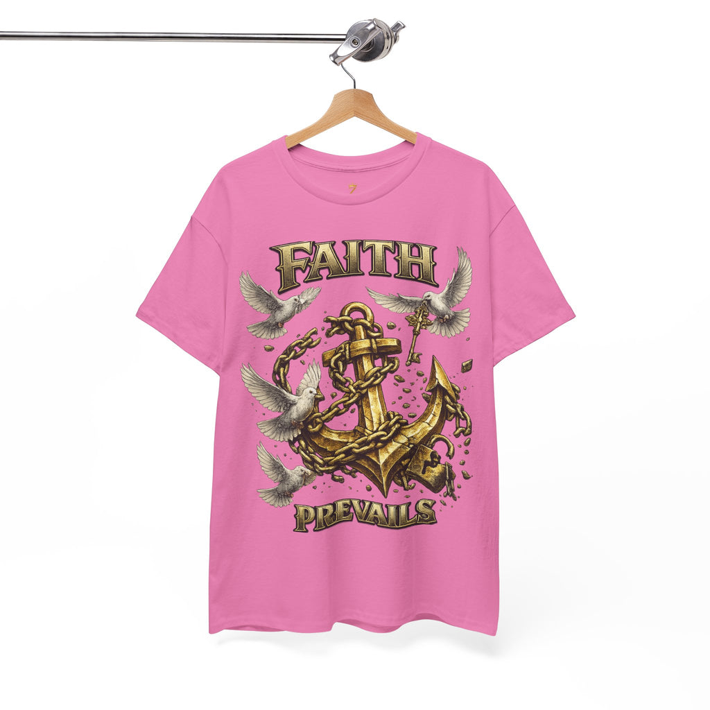 Adult Faith Prevails Anchor T-Shirt (Gold Anchor) Printify