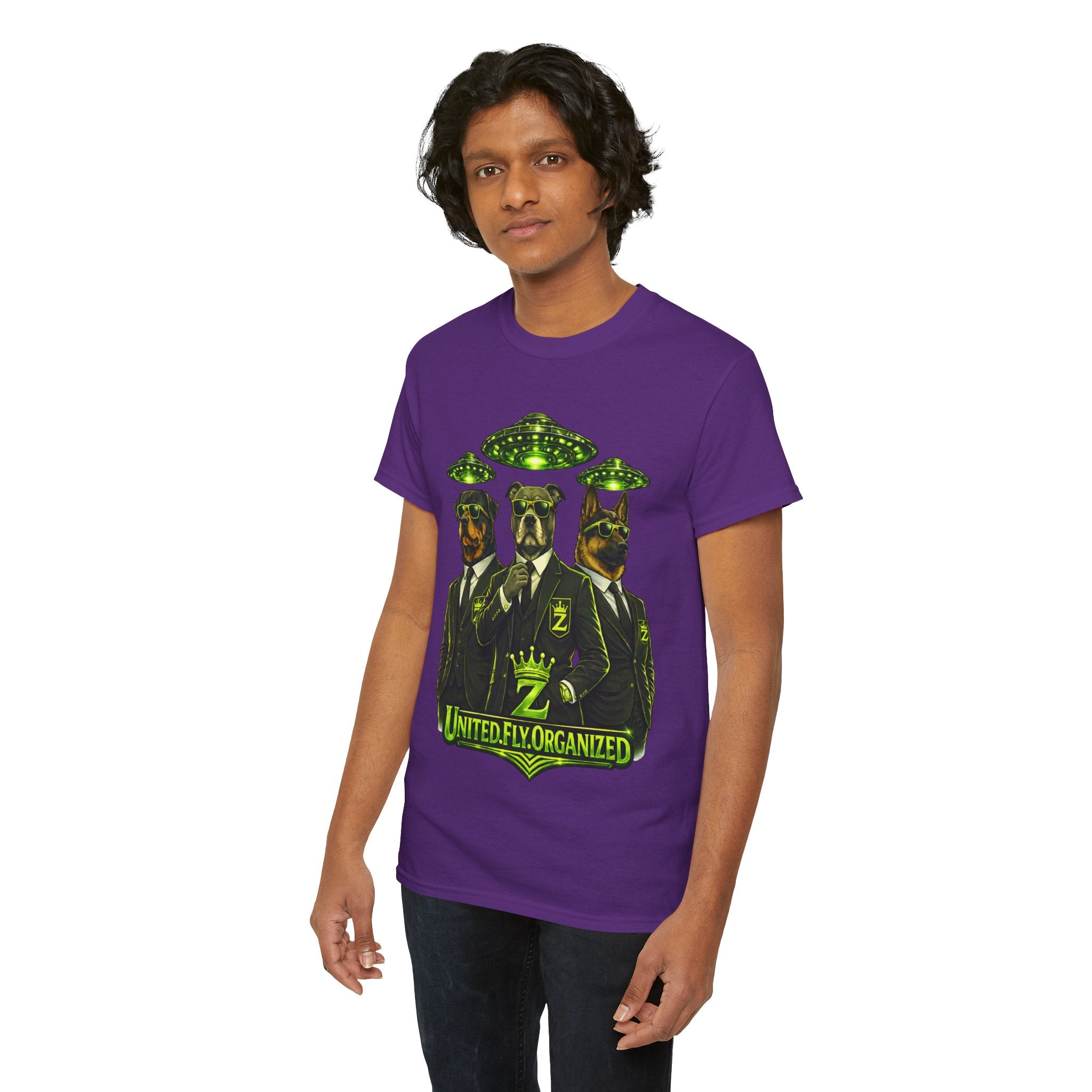Adult "United. Fly. Organized." Graphic Tee (Lime Green) Printify