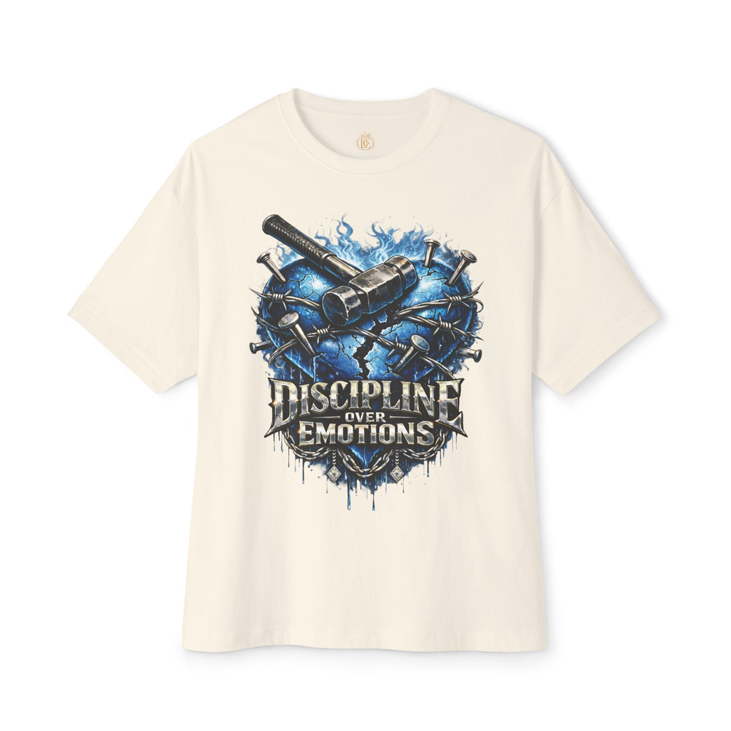 CEO KHI EDITION *Oversized* Discipline Over Emotions Graphic T-Shirt (Blue Heart) Printify