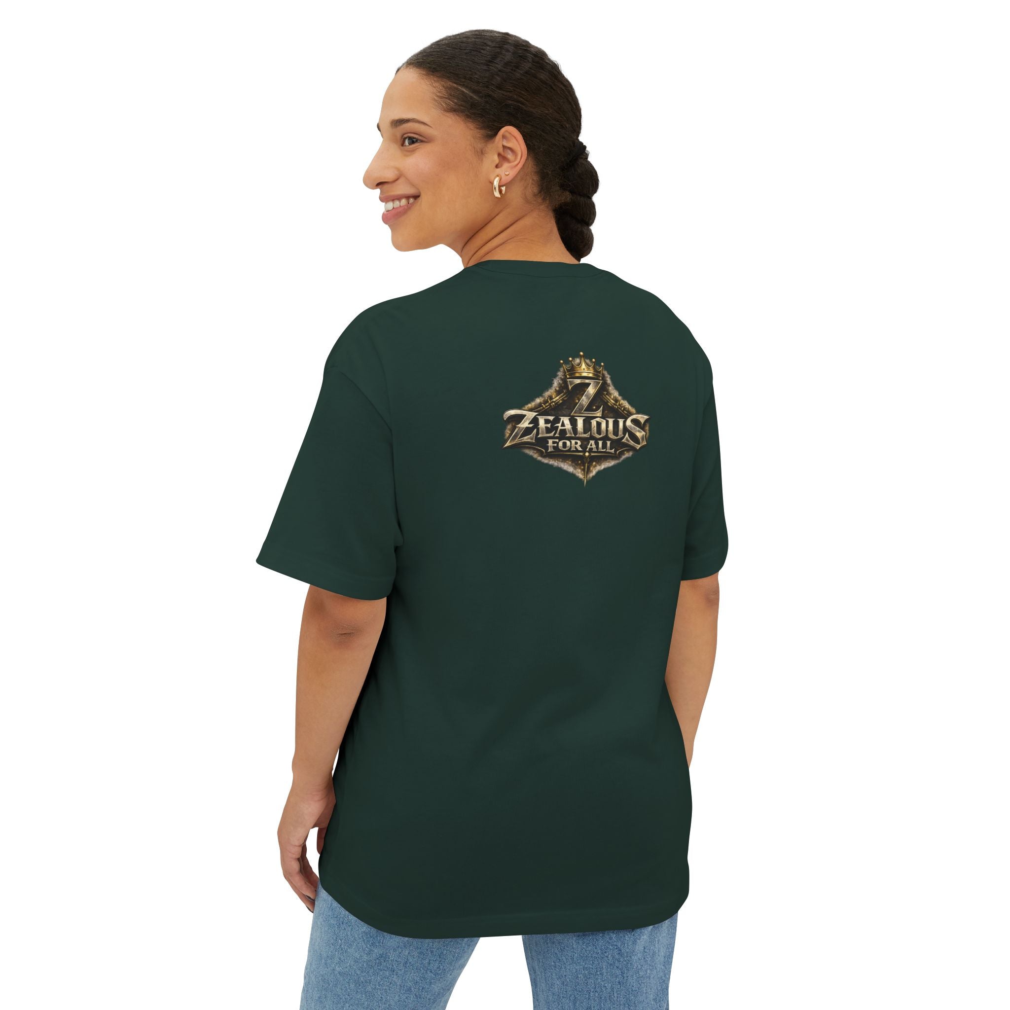 Adult *Oversized* Discipline Over Emotions Graphic Tee (Gold Heart) - Zealous For All