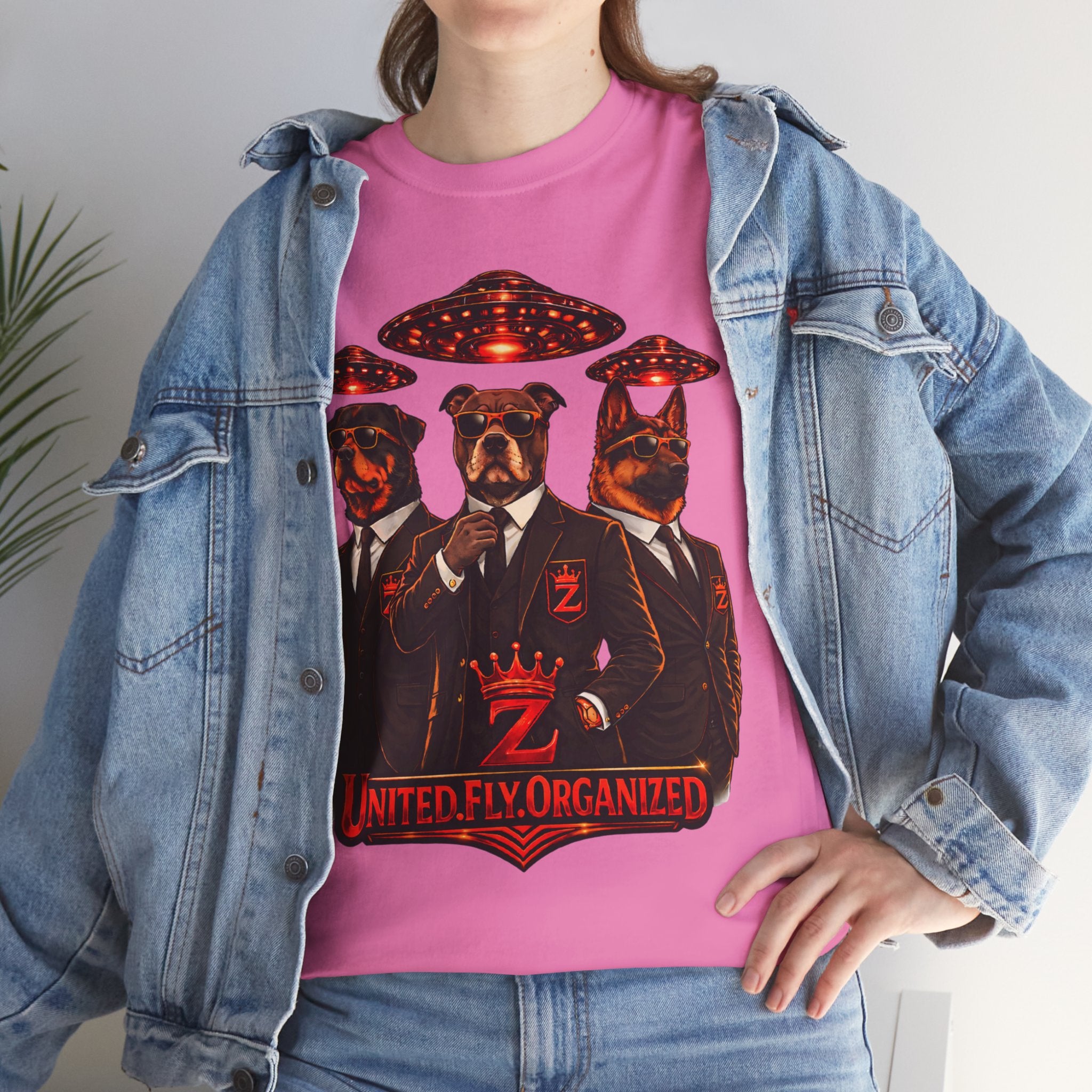 Adult "United. Fly. Organized." Graphic Tee (Red) Printify