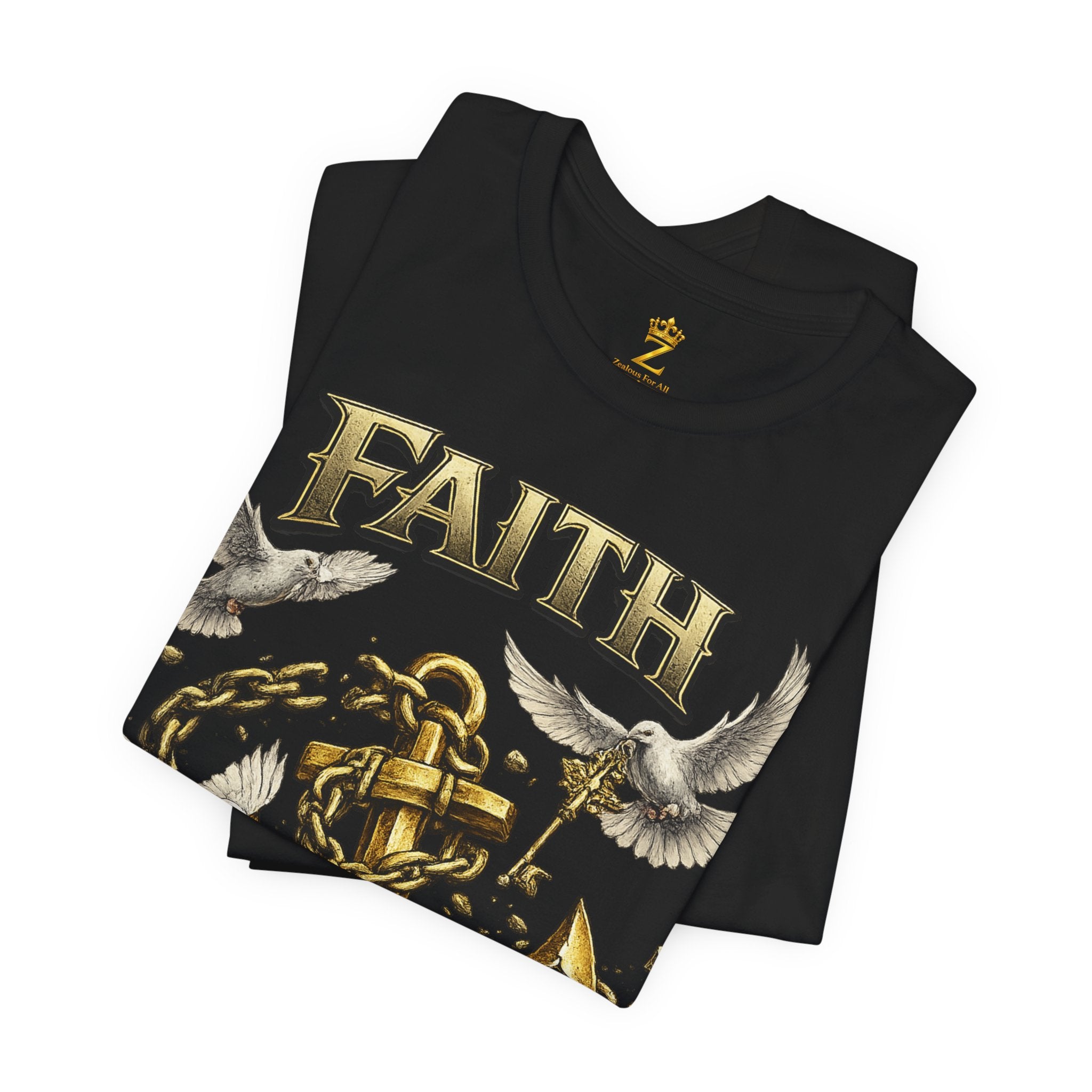 Faith Prevails T‑Shirt (Gold Anchor) Printify