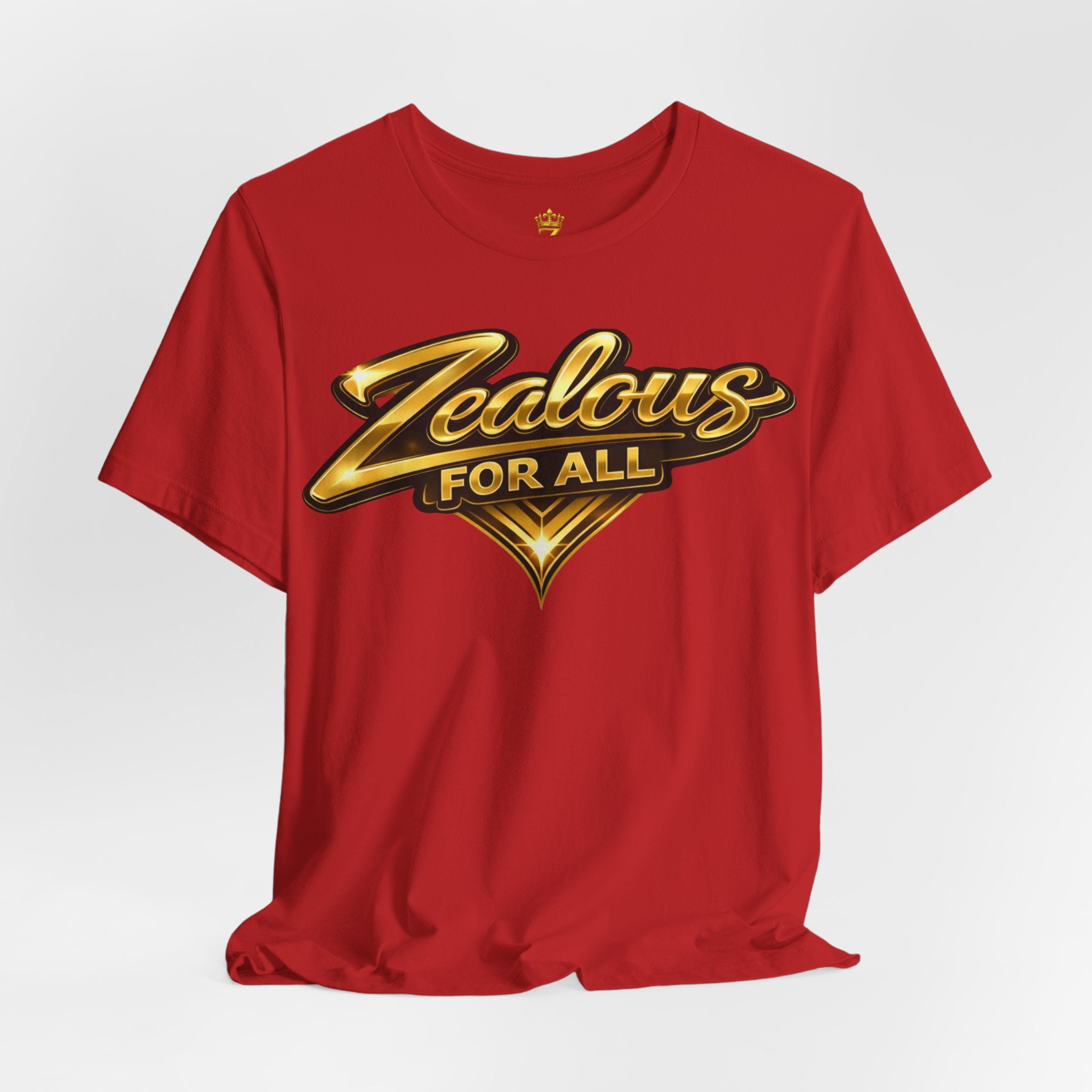 Zealous For All Graphic T-Shirt (Gold Logo) Printify