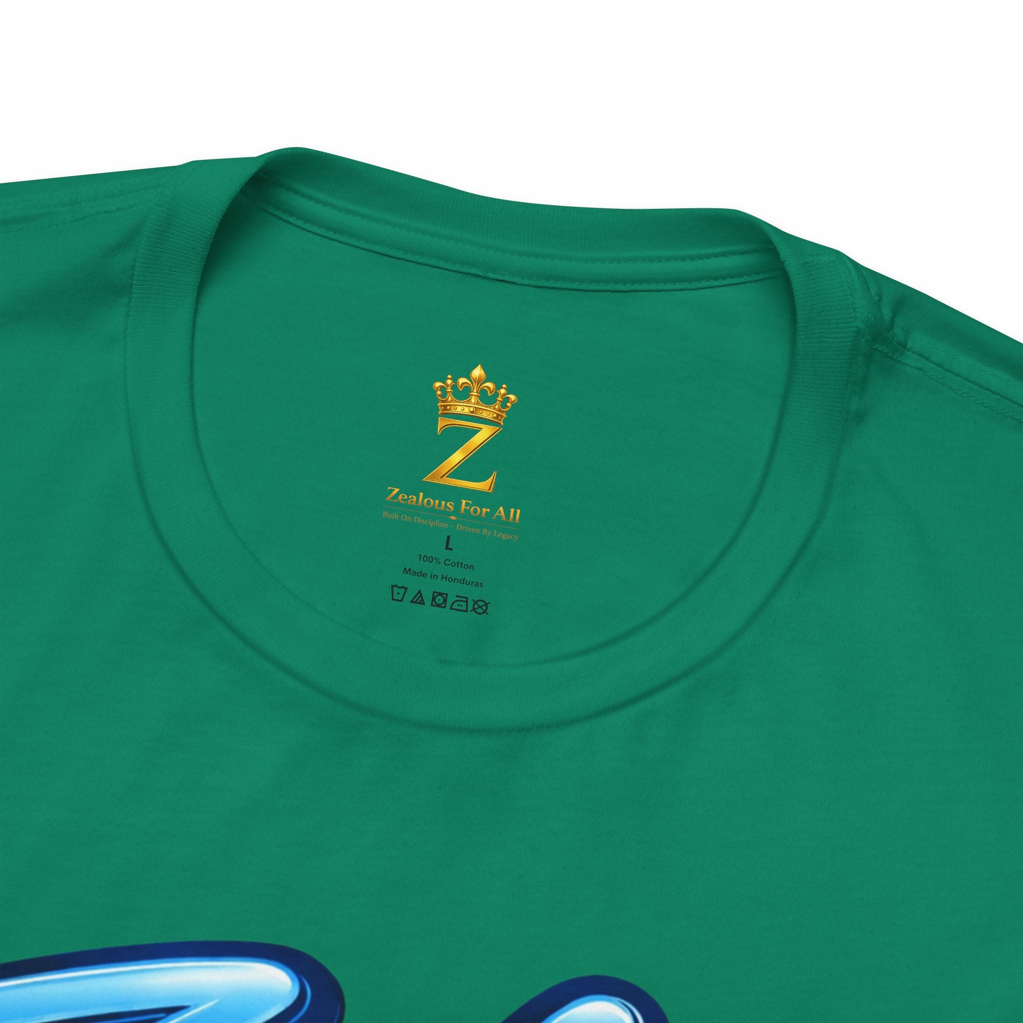 Zealous For All Graphic T-Shirt (Blue Logo) Printify