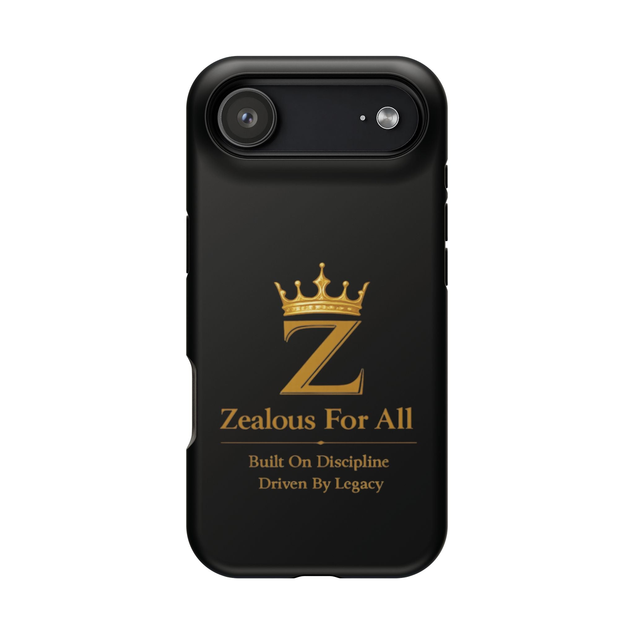 Phone Case — "Zealous For All" Gold Crown Impact-Resistant Case Printify
