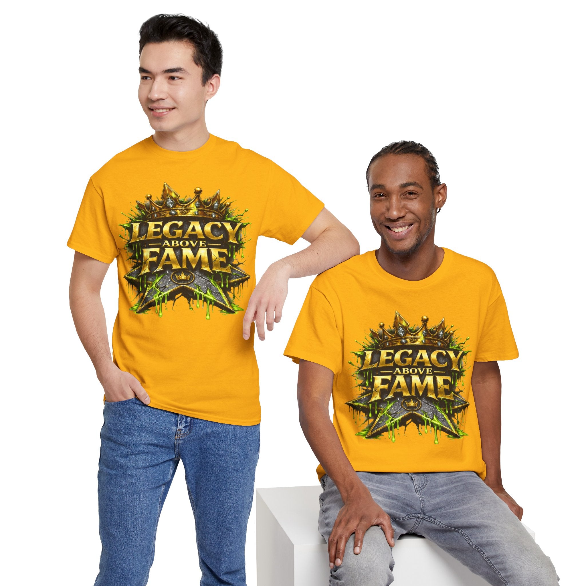 Adult Legacy Above Fame Graphic T-Shirt (Lime Green Drip) - Zealous For All