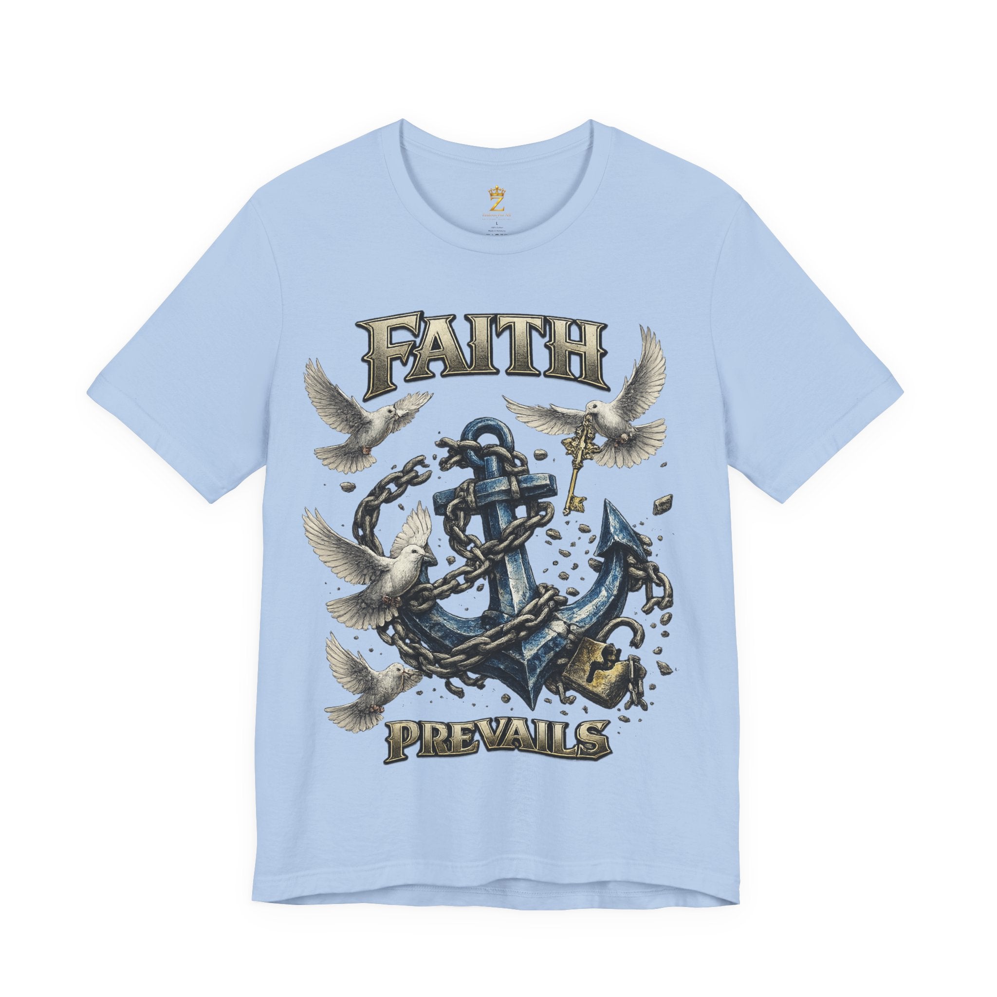 Faith Prevails T‑Shirt (Blue Anchor) Printify