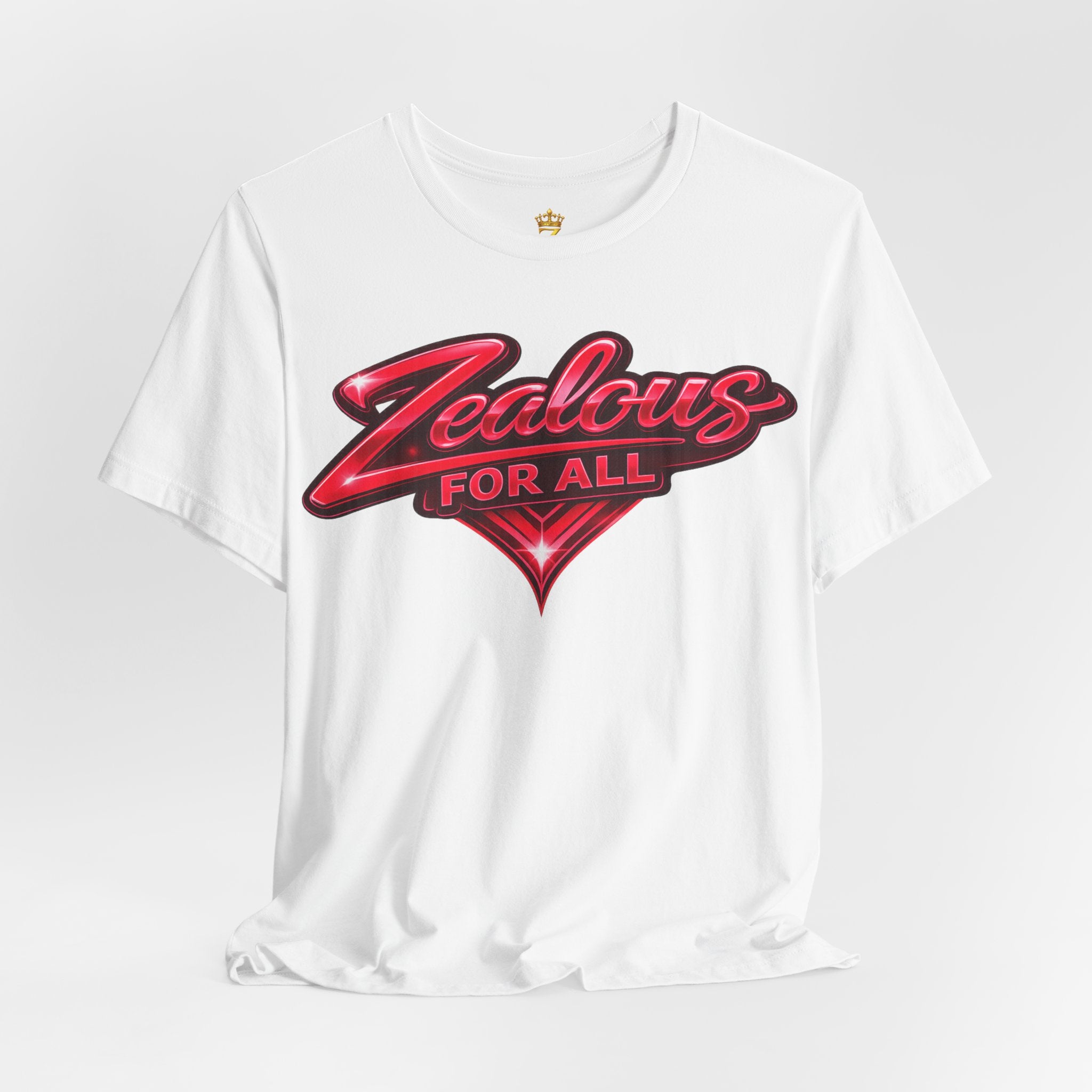 Zealous For All Graphic T-Shirt (Red Logo) Printify