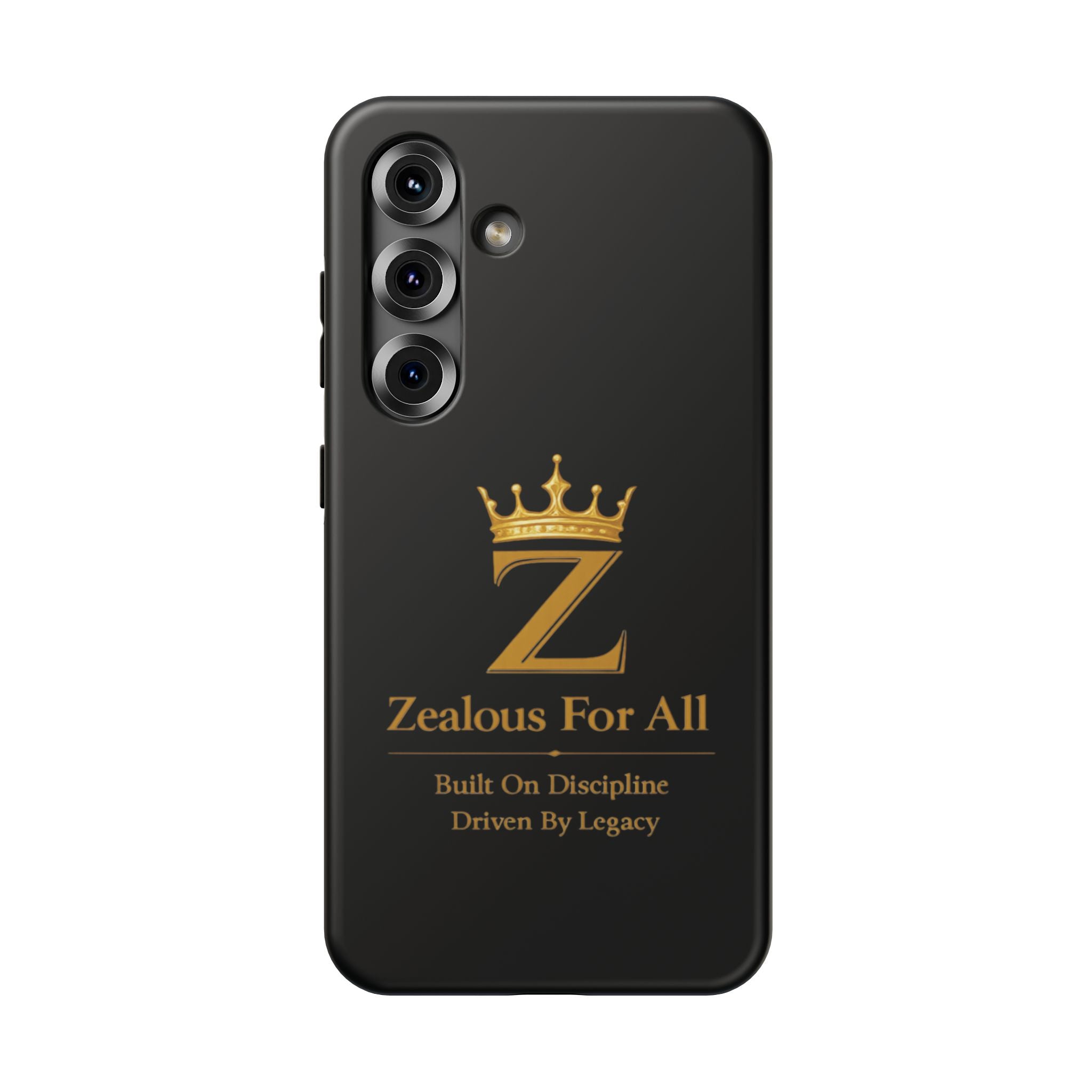 Phone Case — "Zealous For All" Gold Crown Impact-Resistant Case Printify