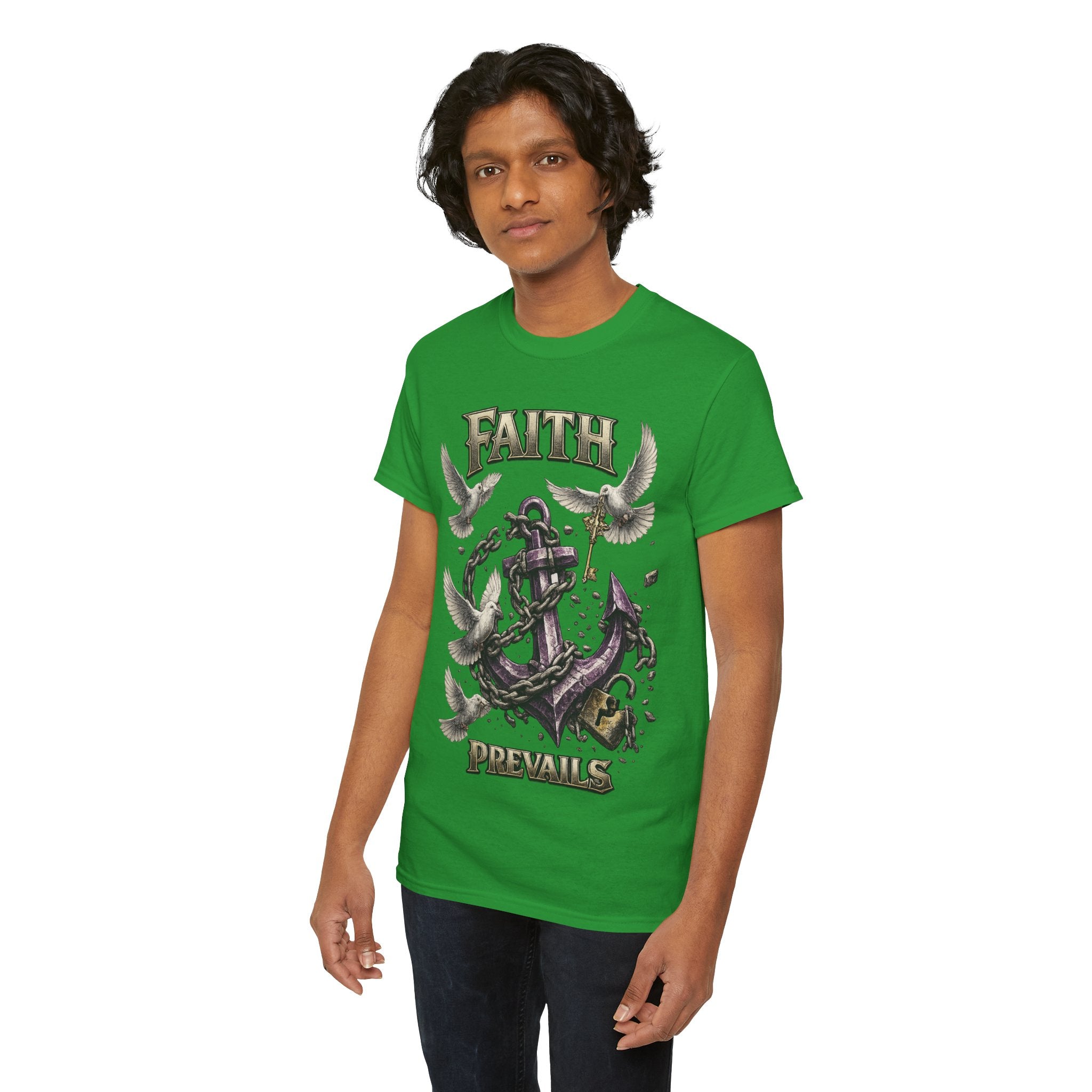 Adult Faith Prevails T‑Shirt (Purple Anchor) Printify