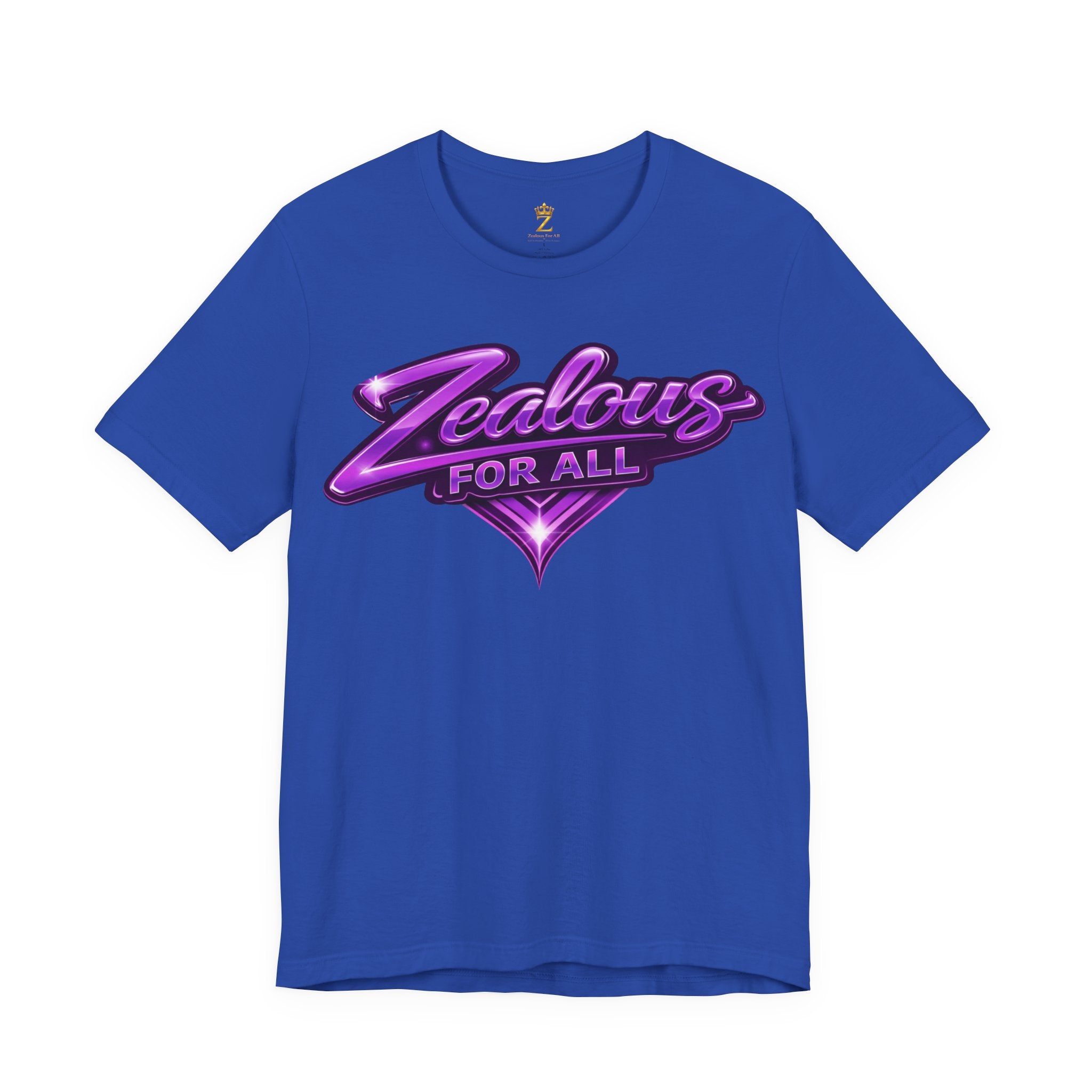 Zealous For All Graphic T-Shirt (Purple Logo) Printify