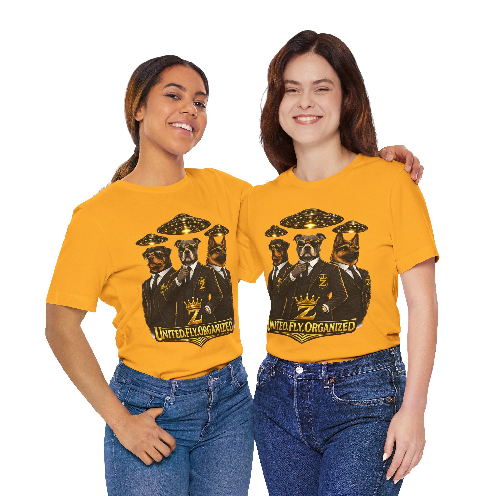 COMING SOON... United. Fly. Organized. Graphic Tee (Gold) Printify