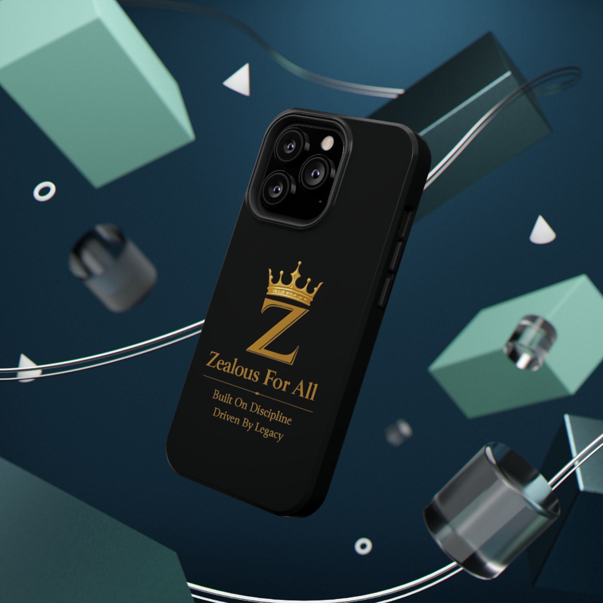 Phone Case — "Zealous For All" Gold Crown Impact-Resistant Case Printify