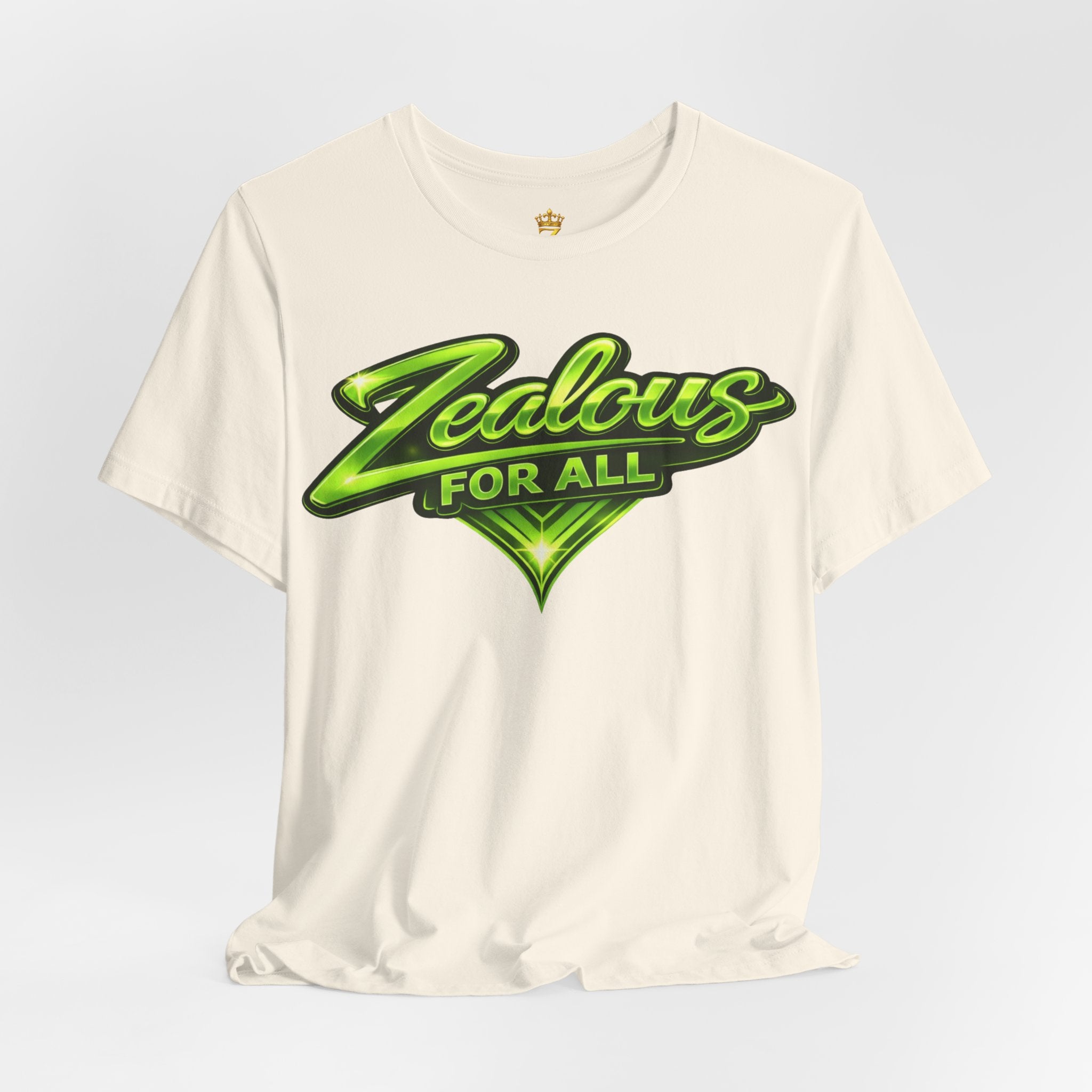 Zealous For All Graphic T-Shirt (Lime Green Logo) Printify