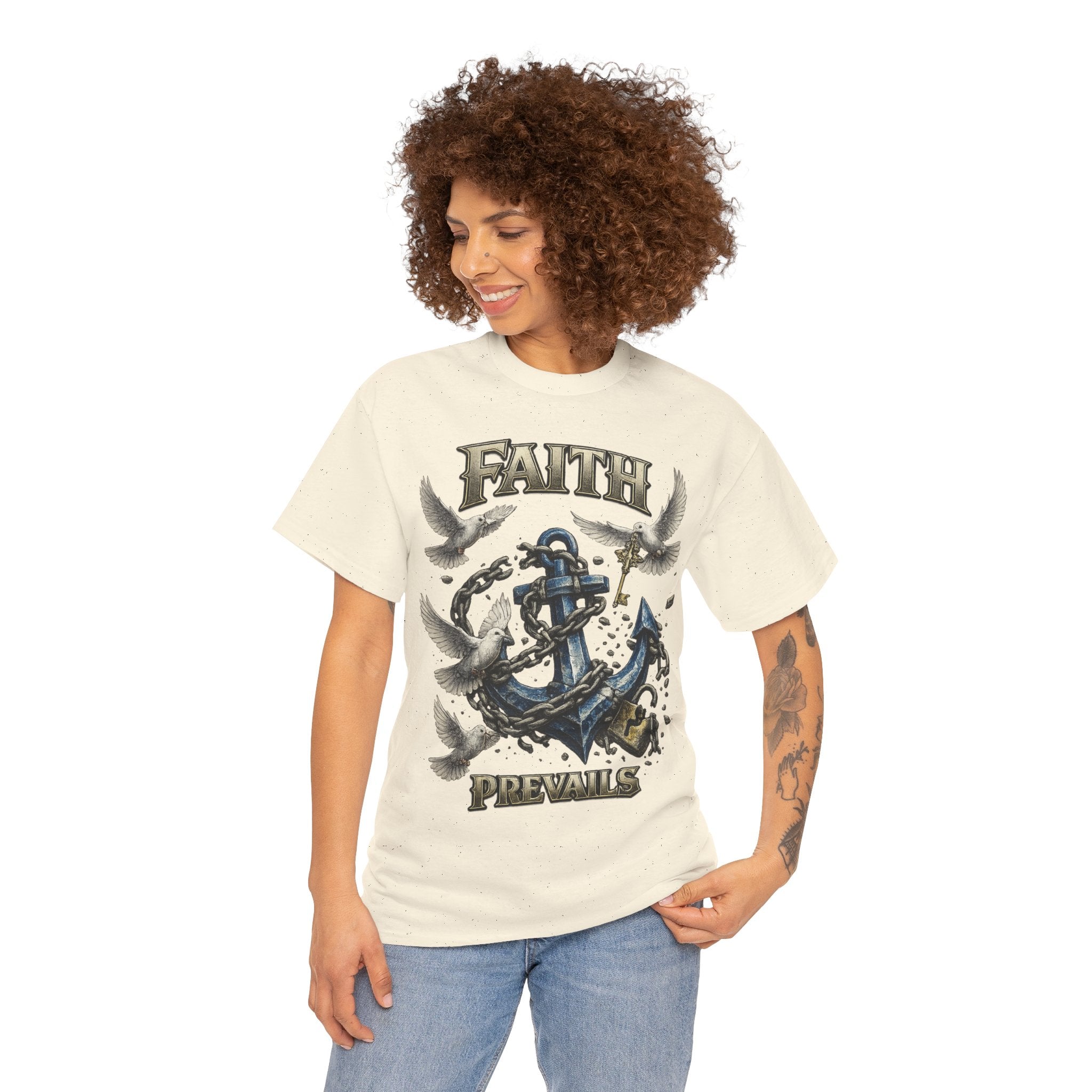 Adult Faith Prevails T‑Shirt (Blue Anchor) Printify