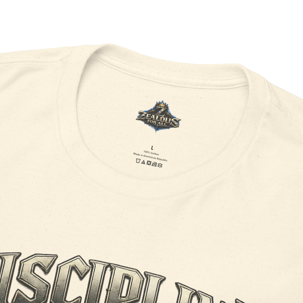 Discipline Over Emotions Graphic T-Shirt (Blue Heart) Printify