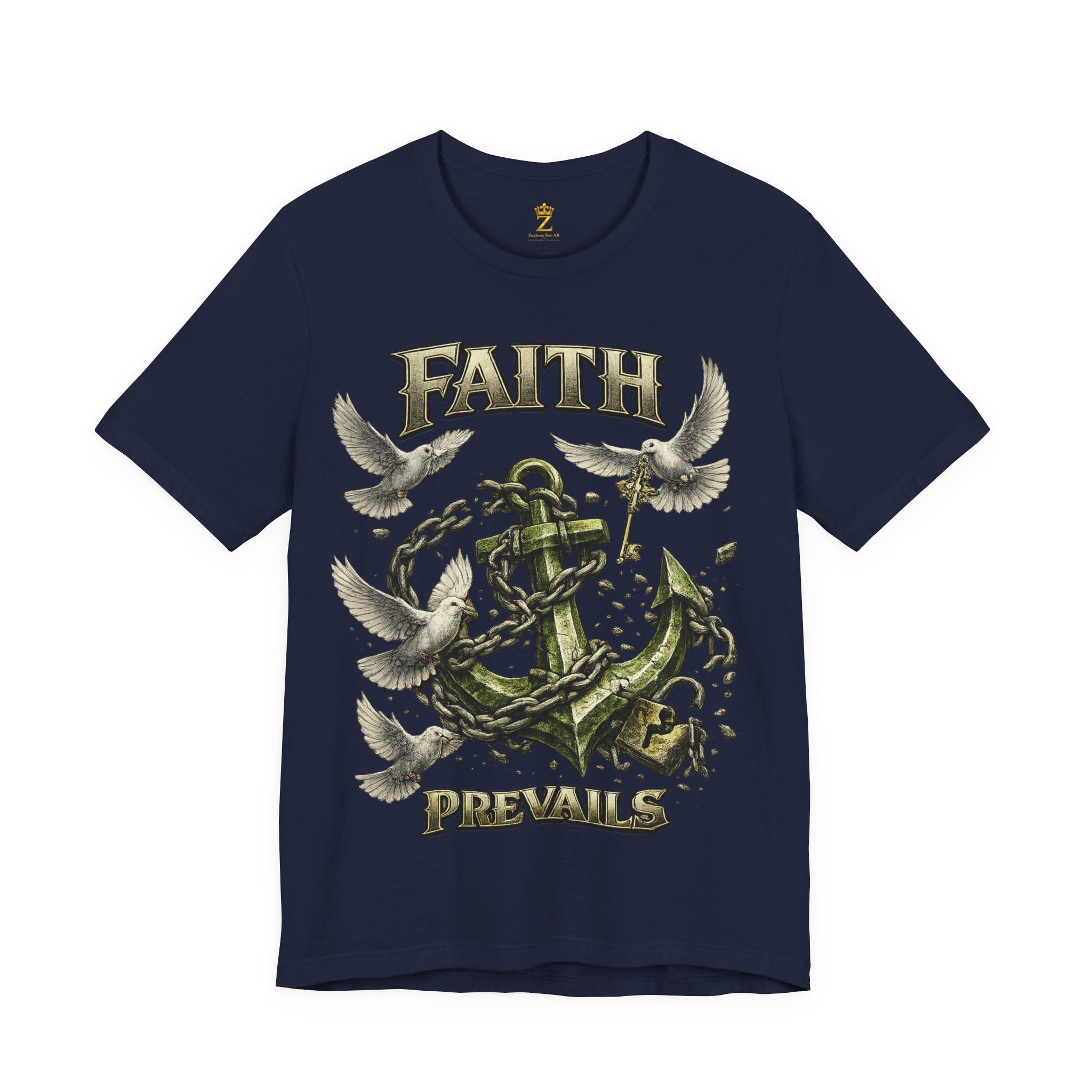 Faith Prevails T‑Shirt (Green Anchor) Printify