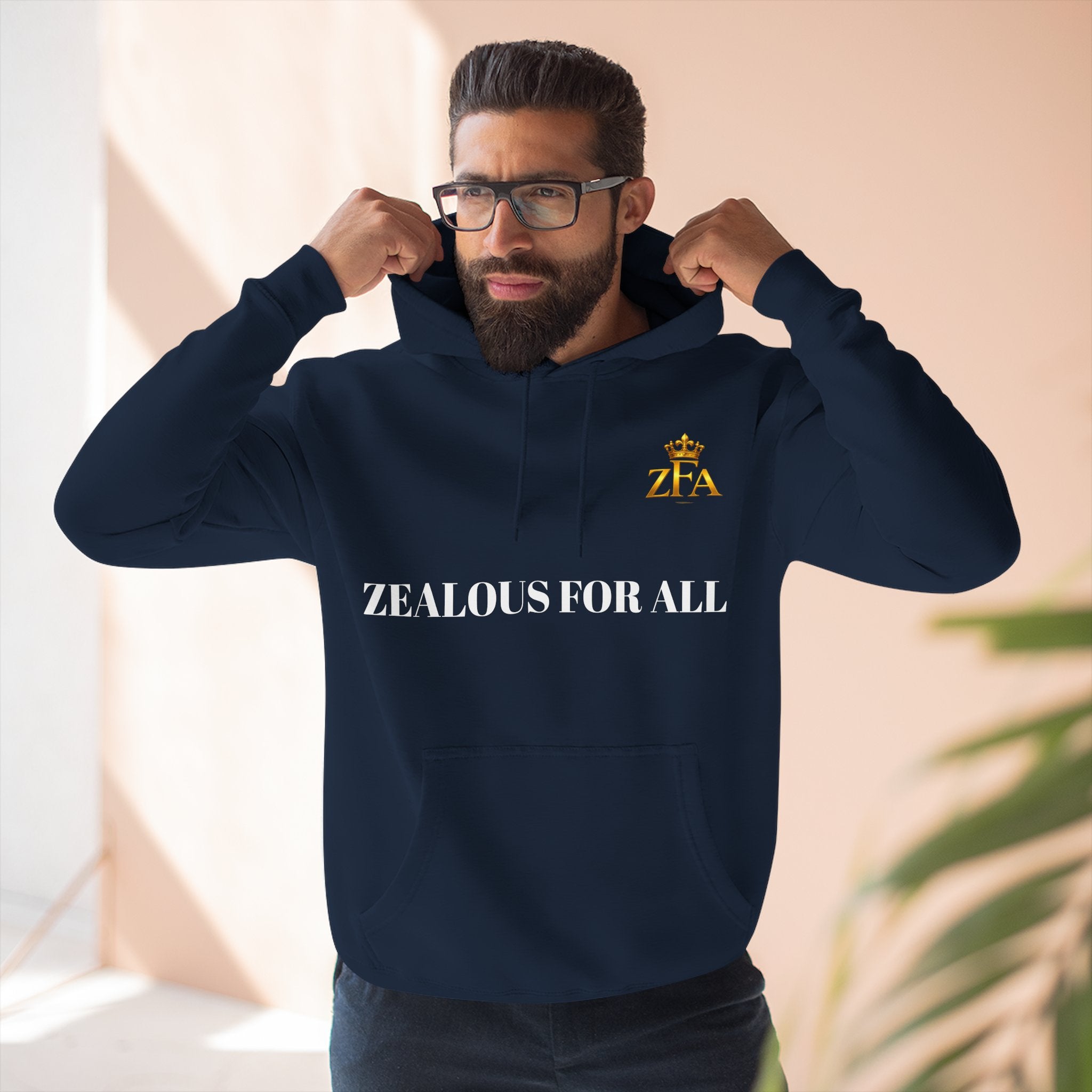 ZFA Premium Hoodie (White Words) Printify
