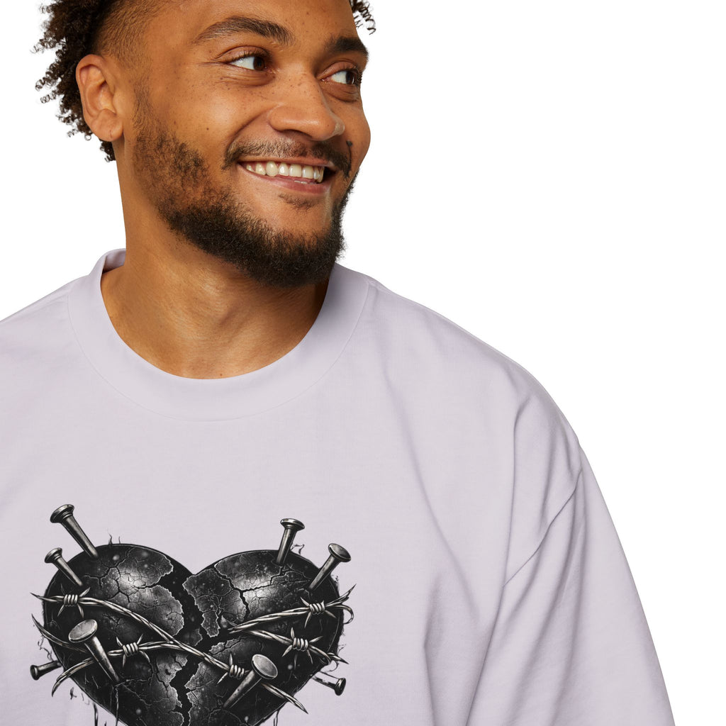 Oversized Discipline Over Emotions (Back) Graphic Tee (Black Heart) Printify