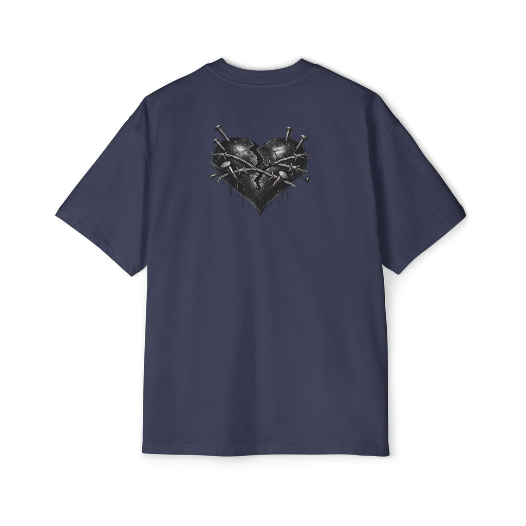 Oversized Discipline Over Emotions Graphic Tee (Black Heart) Printify