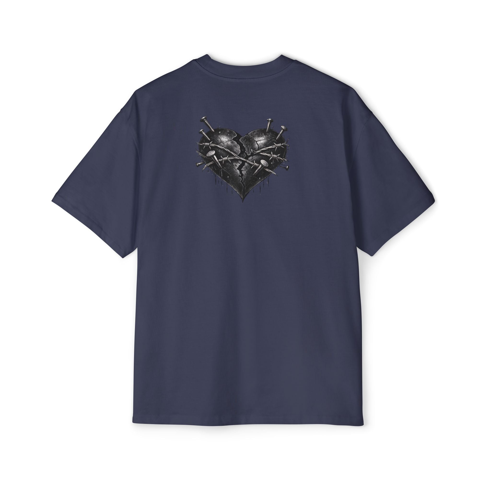 Oversized Discipline Over Emotions Graphic Tee (Black Heart) Printify