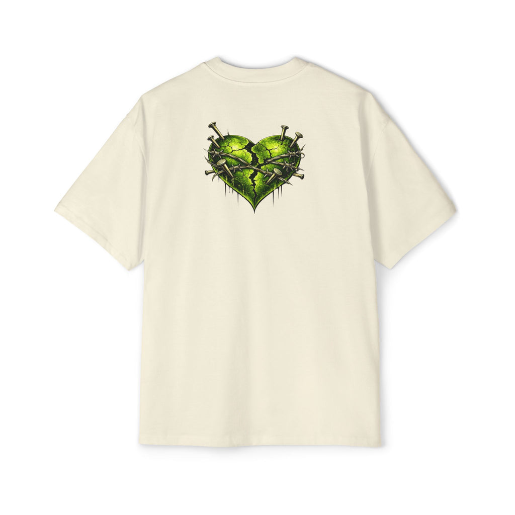 Oversized Discipline Over Emotions Graphic Tee (Green Heart) Printify