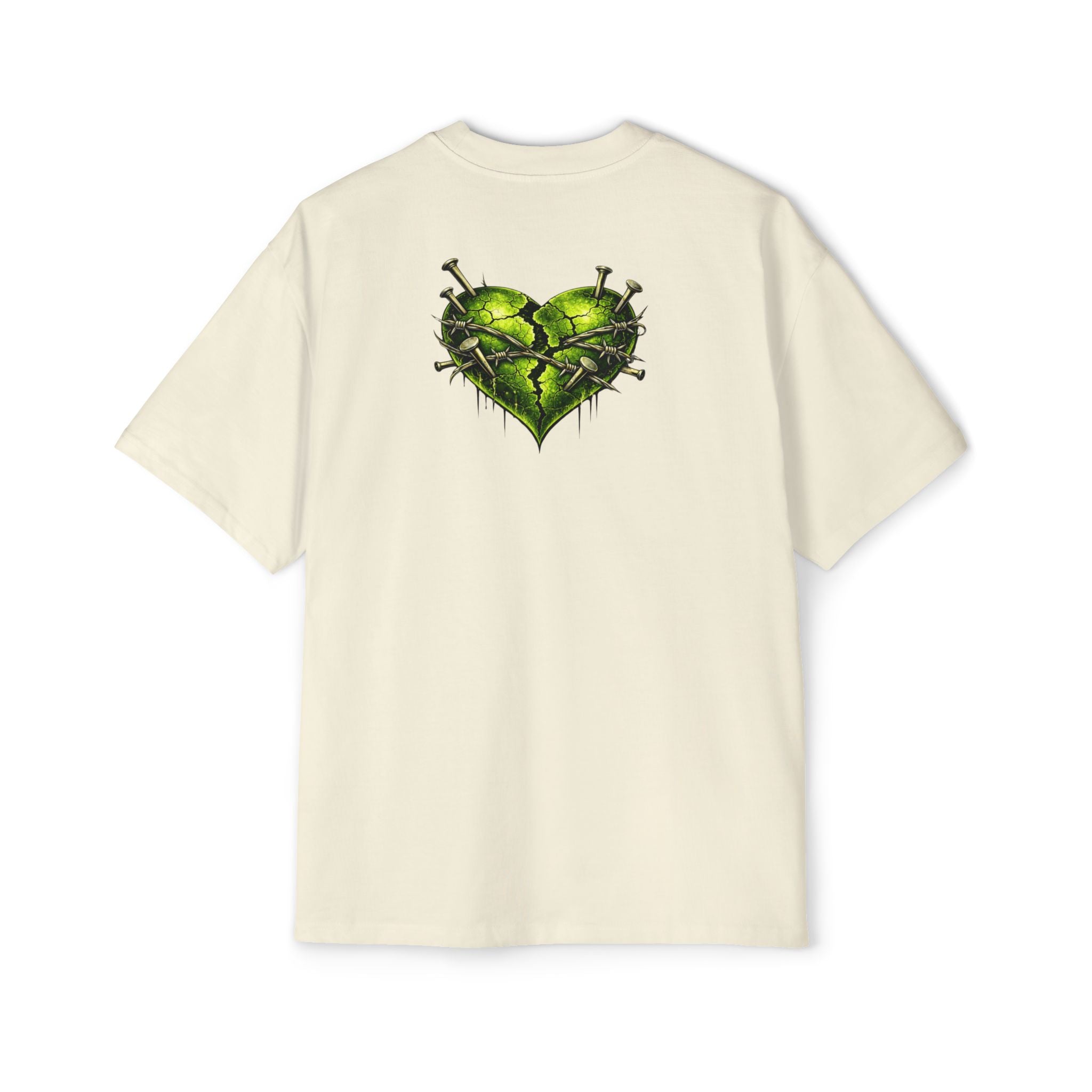 Oversized Discipline Over Emotions Graphic Tee (Green Heart) Printify