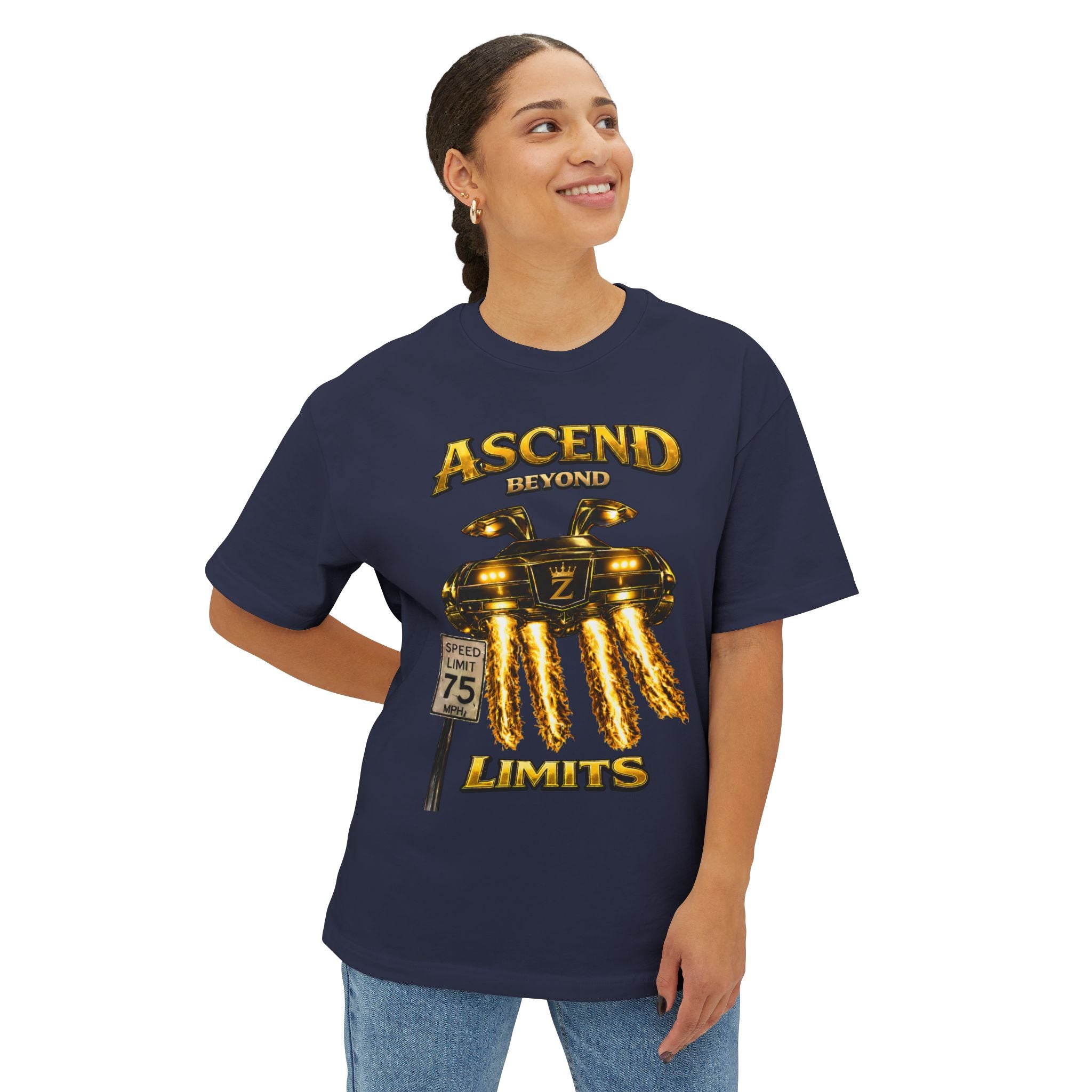 COMING SOON... Adult *Oversized* Ascend Beyond Limits Graphic Tee (Gold) Printify