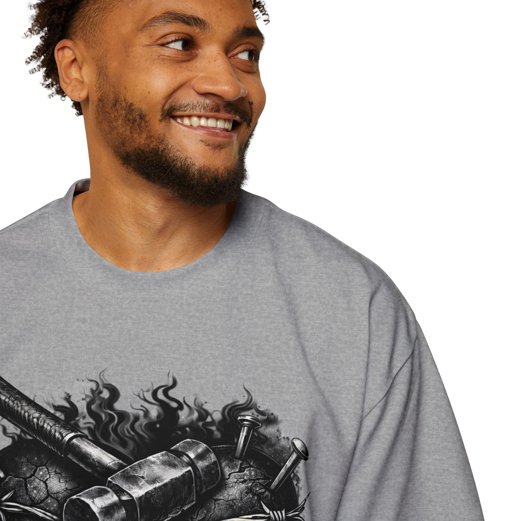 Oversized Discipline Over Emotions Graphic Tee (Black Heart) Printify