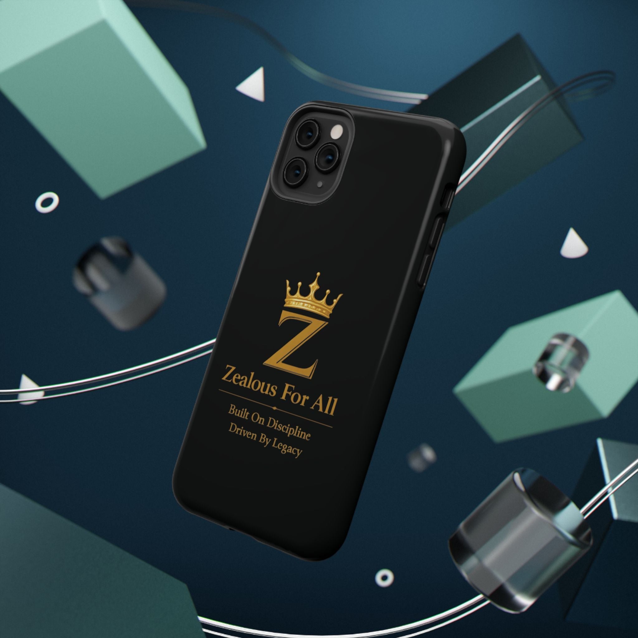 Phone Case — "Zealous For All" Gold Crown Impact-Resistant Case Printify