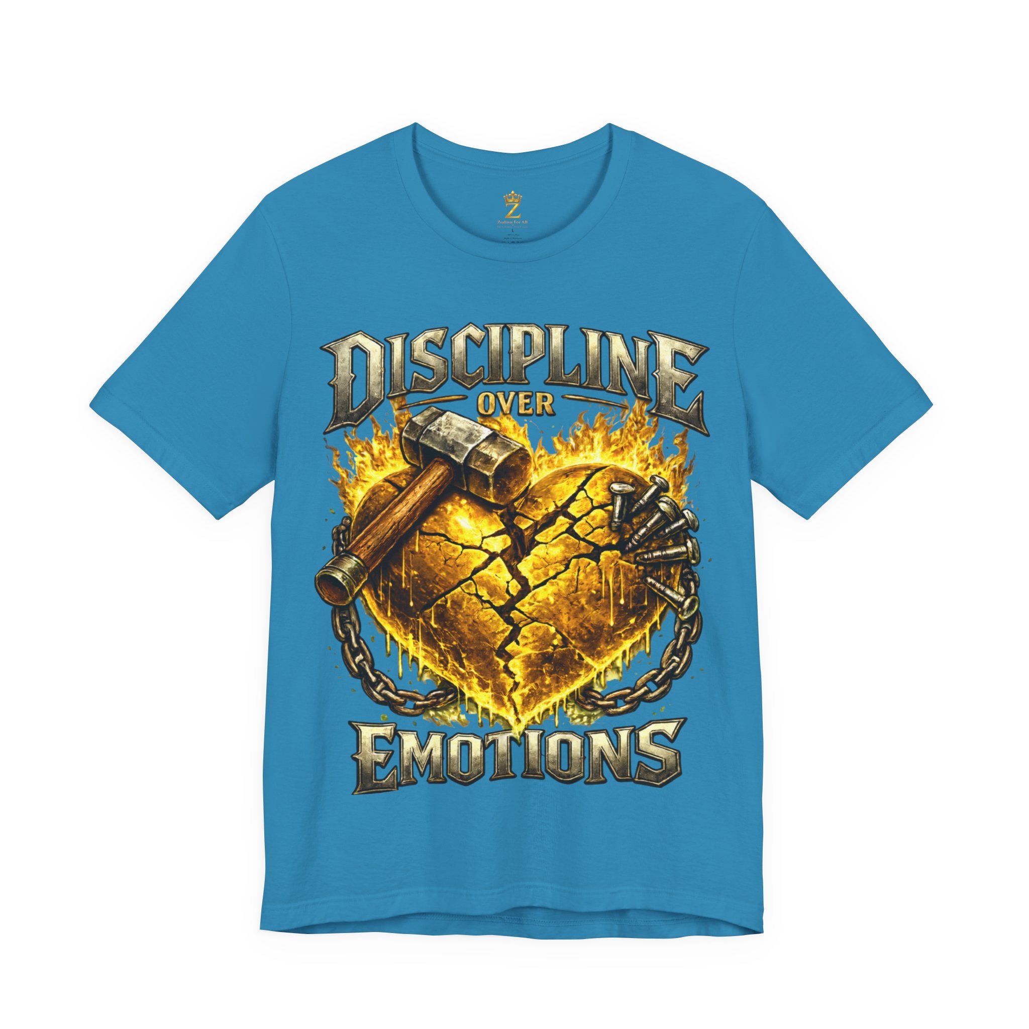 Discipline Over Emotions Premium Graphic T-Shirt (Gold Heart) Printify