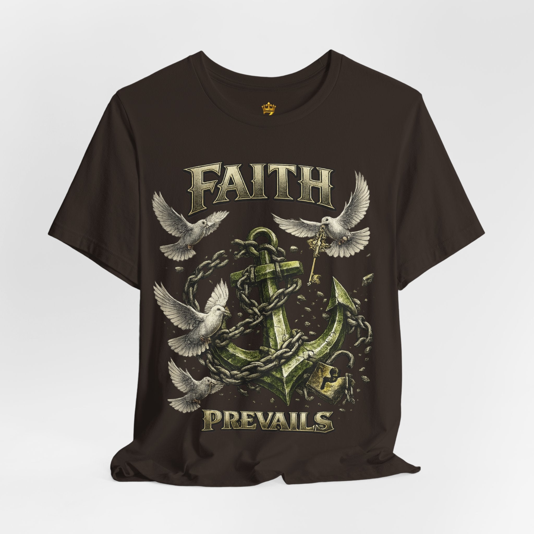 Faith Prevails T‑Shirt (Green Anchor) Printify