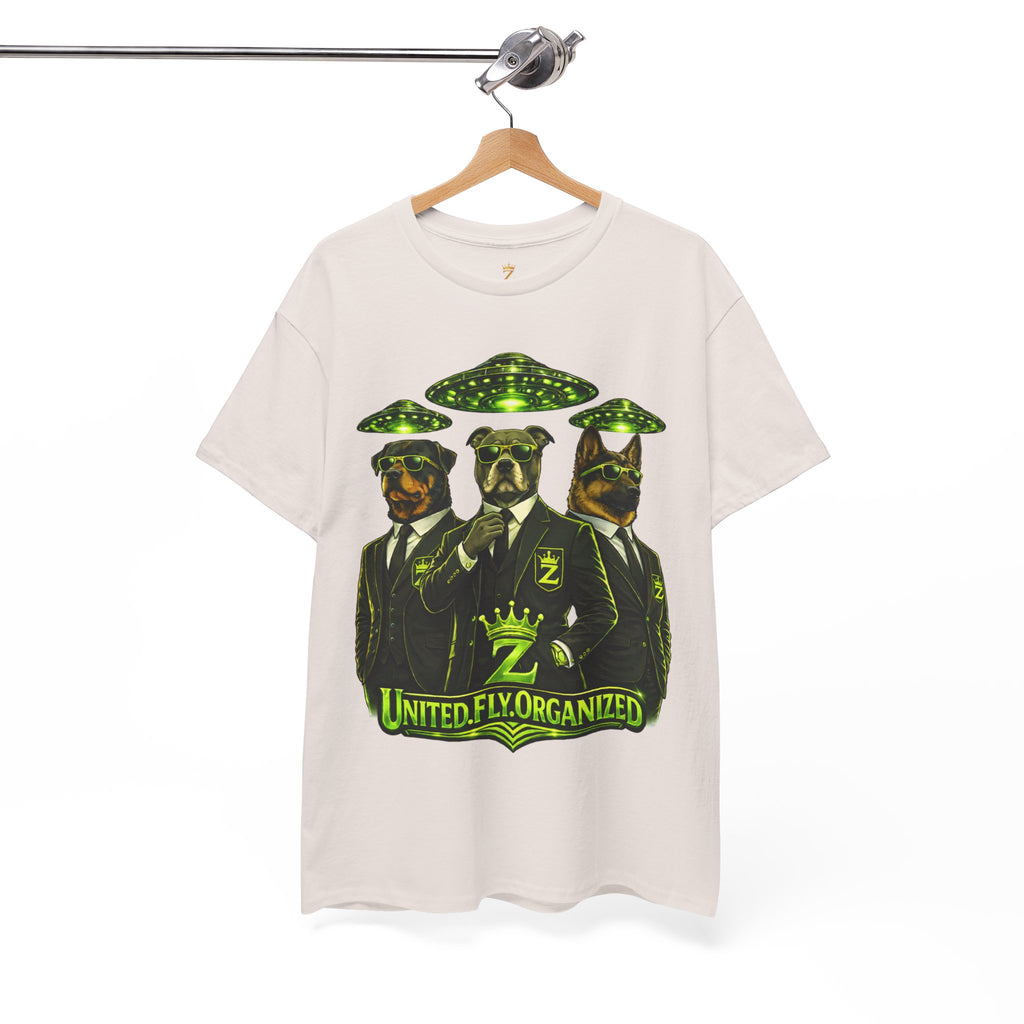 Adult "United. Fly. Organized." Graphic Tee (Lime Green) Printify