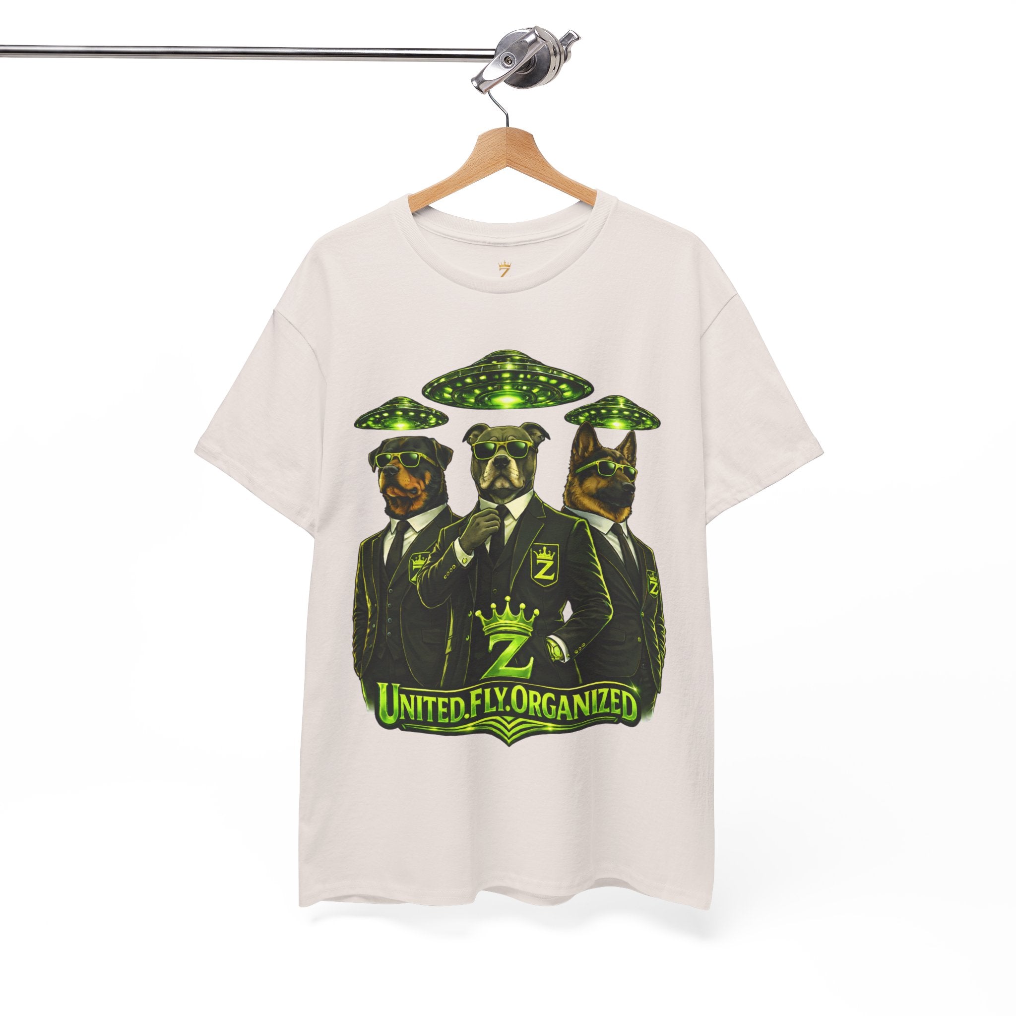 Adult "United. Fly. Organized." Graphic Tee (Lime Green) Printify