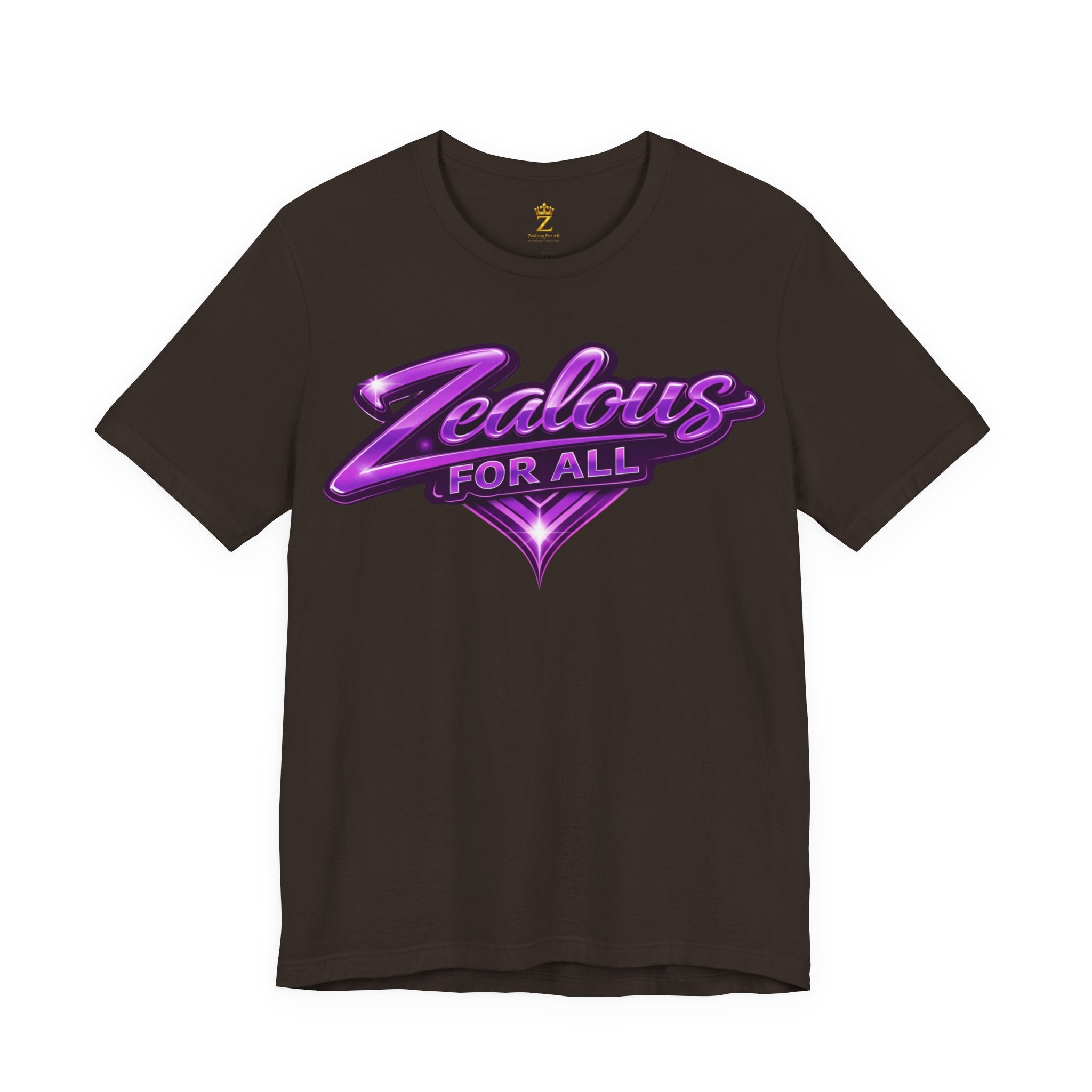 Zealous For All Graphic T-Shirt (Purple Logo) Printify