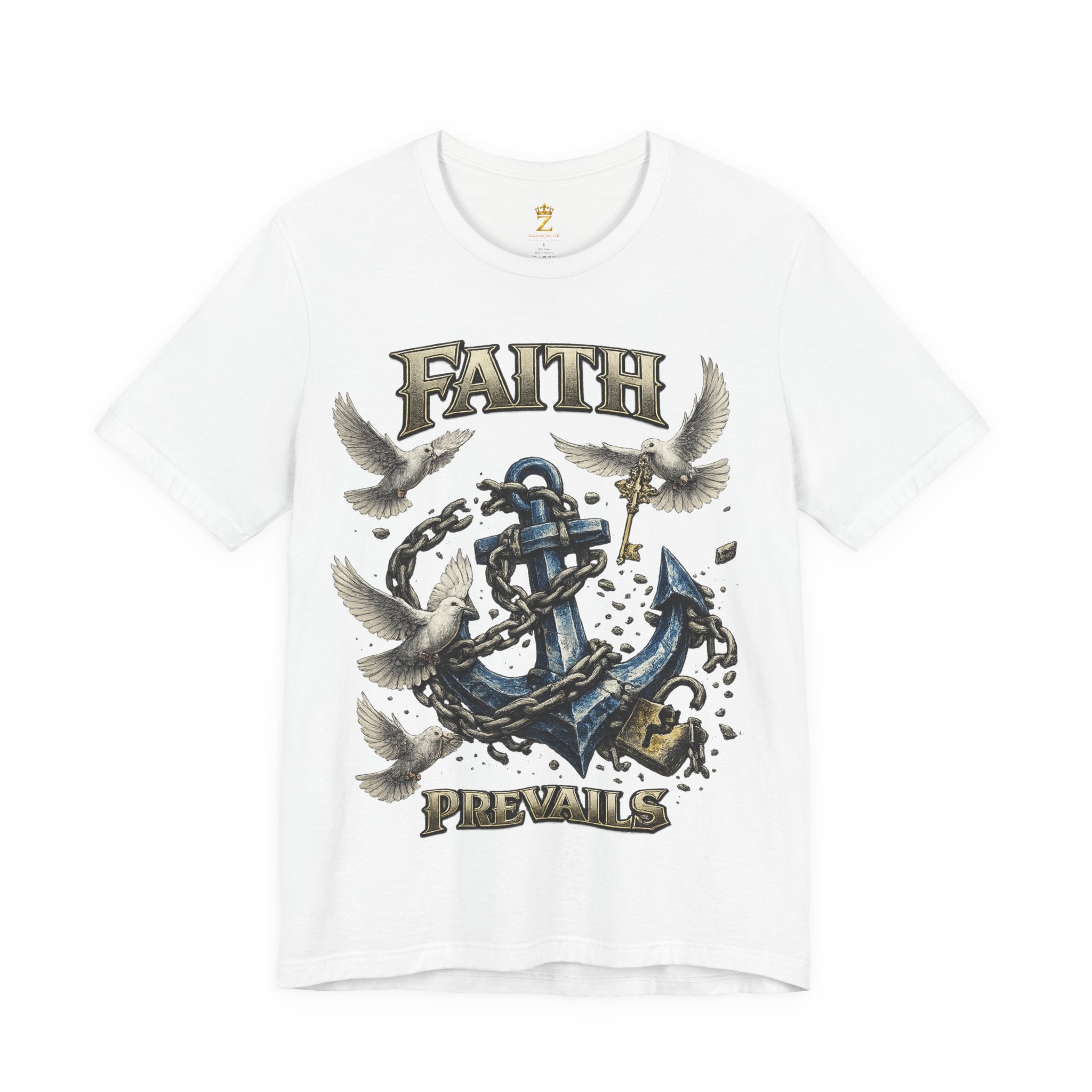 Faith Prevails T‑Shirt (Blue Anchor) Printify