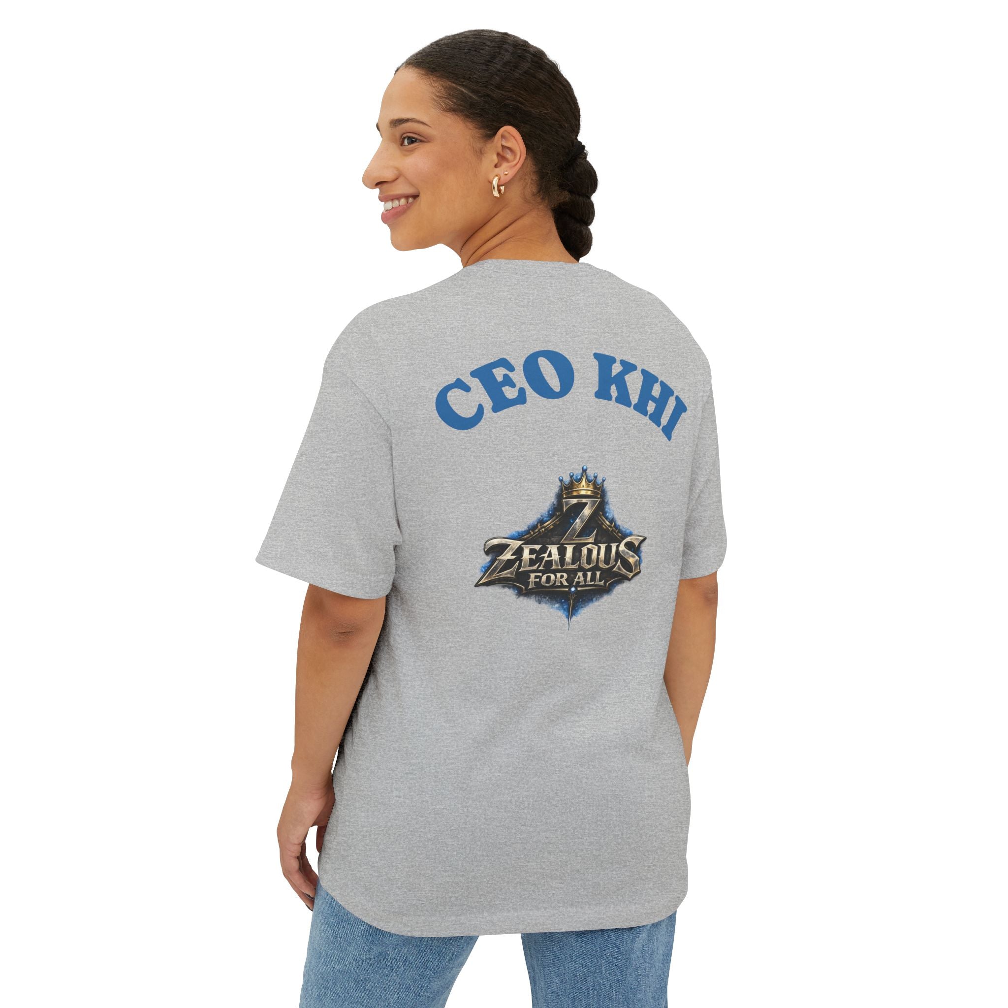CEO KHI EDITION *Oversized* Discipline Over Emotions Graphic T-Shirt (Blue Heart) Printify