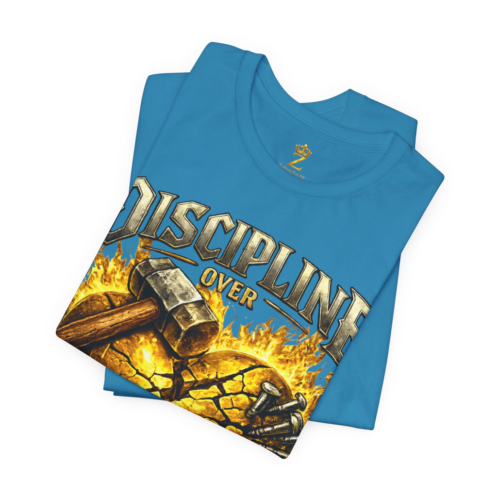 Discipline Over Emotions Premium Graphic T-Shirt (Gold Heart) Printify