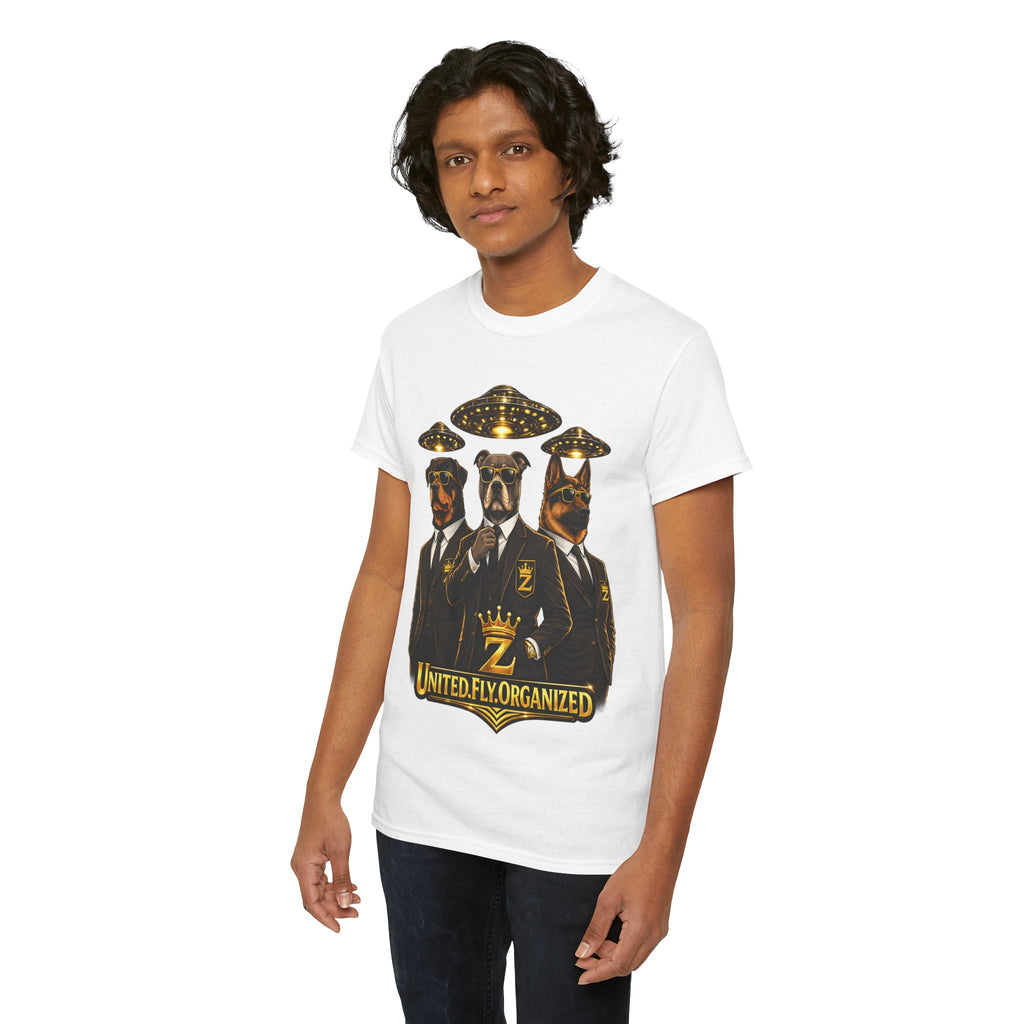 Adult "United. Fly. Organized." Graphic Tee (Gold) Printify
