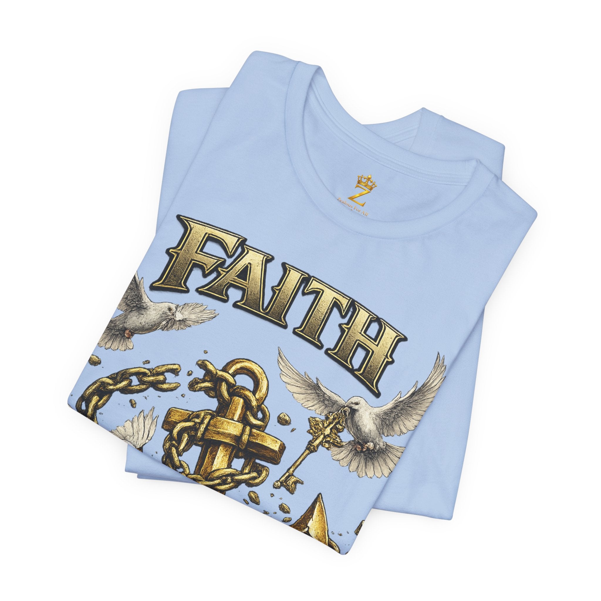 Faith Prevails T‑Shirt (Gold Anchor) Printify