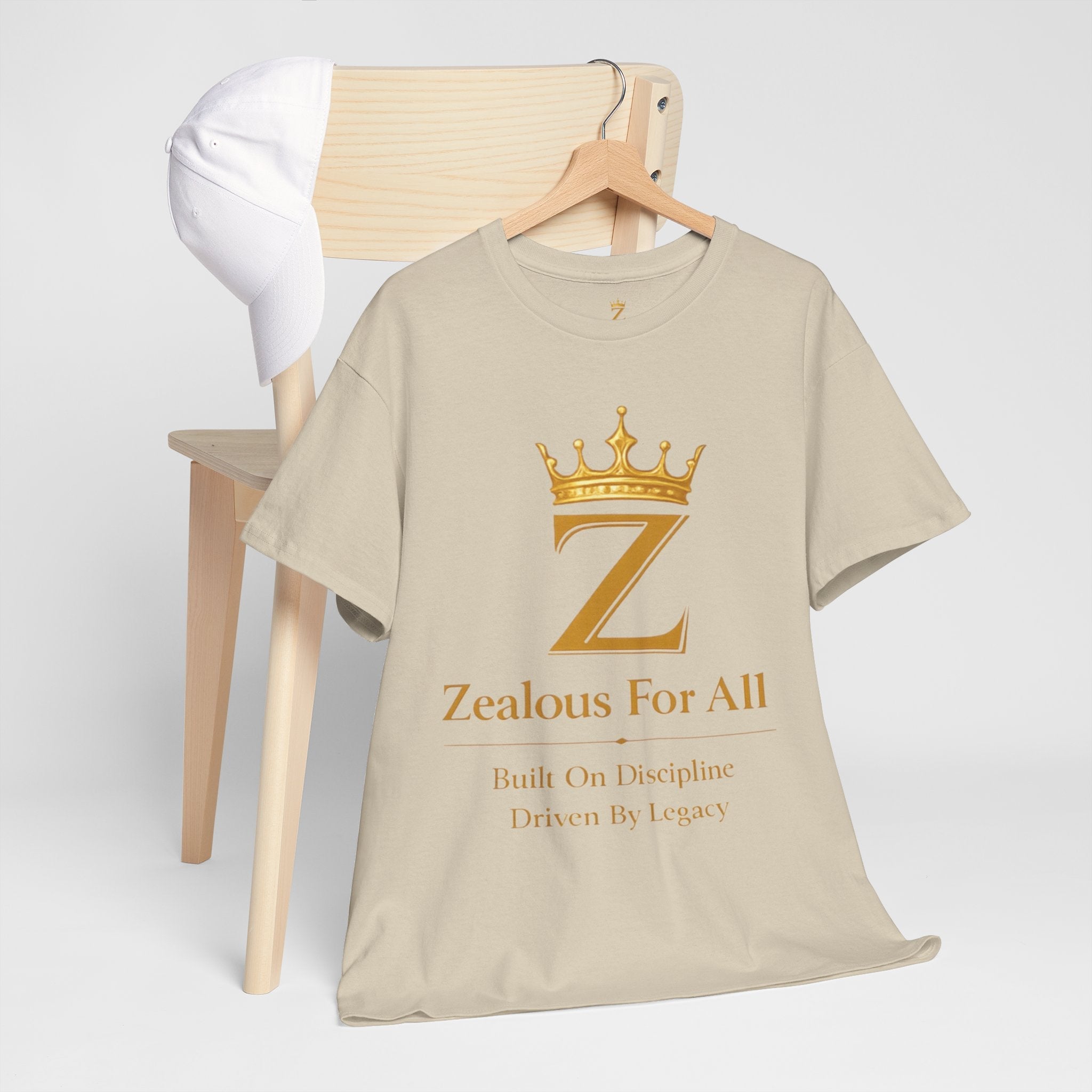 Unisex Zealous For All T-Shirt (Gold Logo (with Back logo) T-shirt) Printify