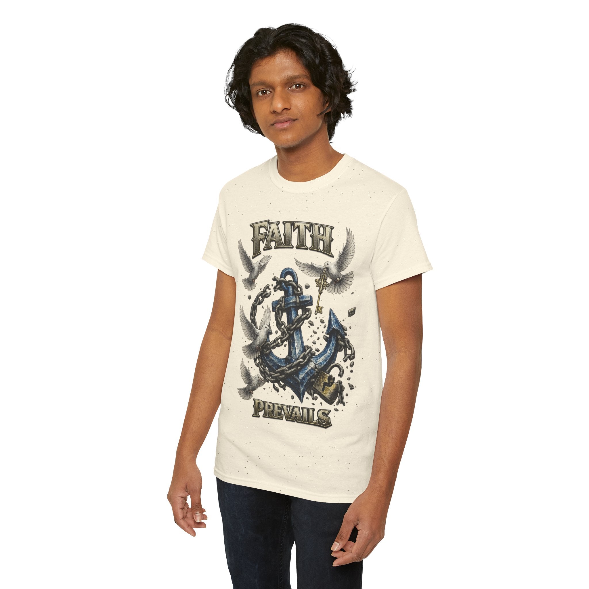 Adult Faith Prevails T‑Shirt (Blue Anchor) Printify