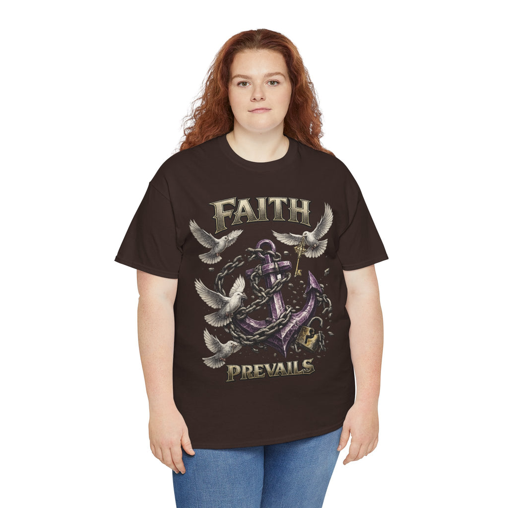 Adult Faith Prevails T‑Shirt (Purple Anchor) Printify