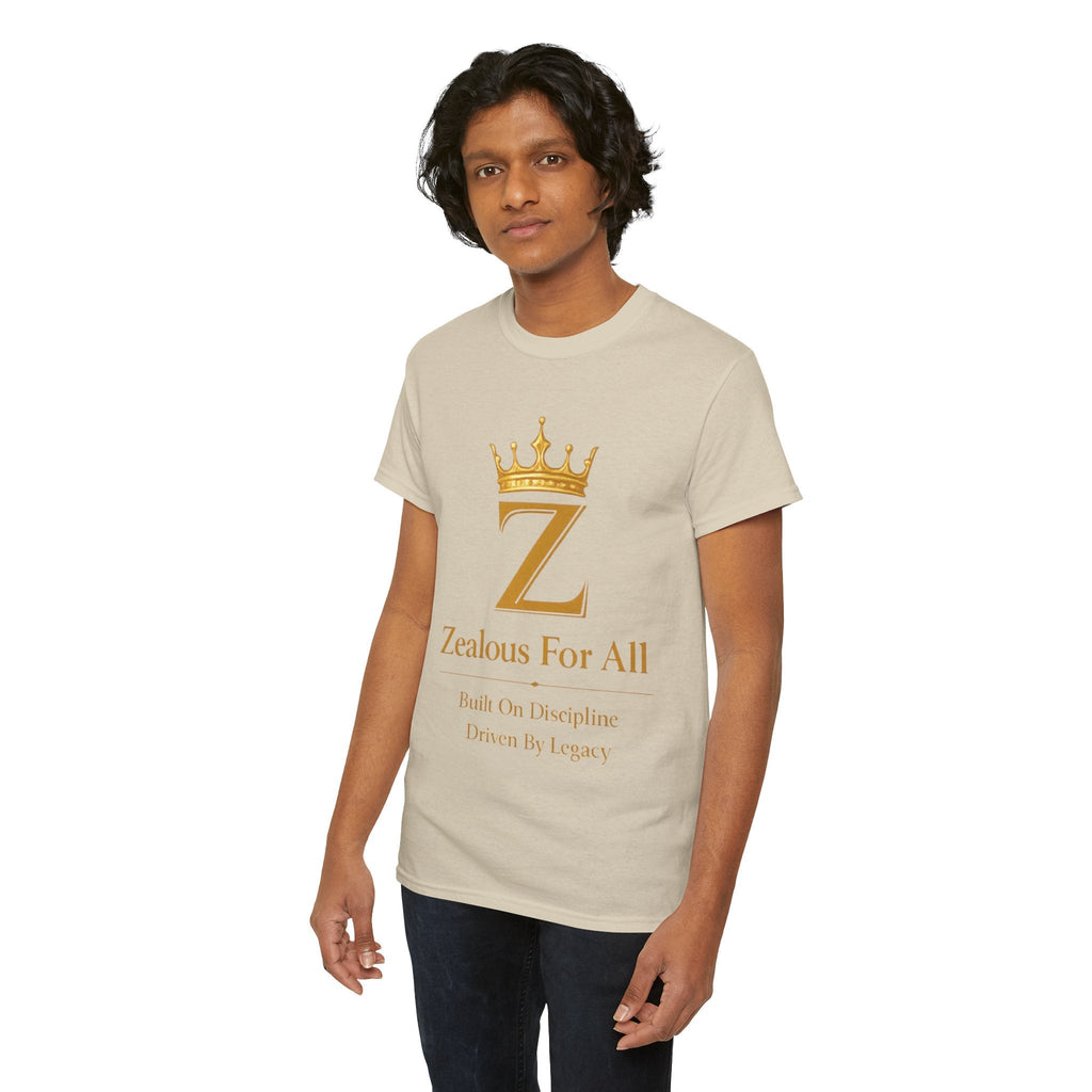Unisex Zealous For All T-Shirt (Gold Logo (with Back logo) T-shirt) Printify