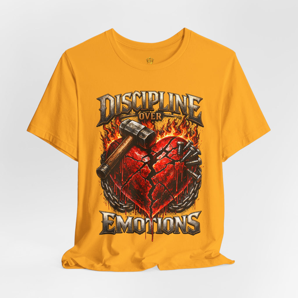 Discipline Over Emotions Premium Graphic T-Shirt (Red Heart) Printify