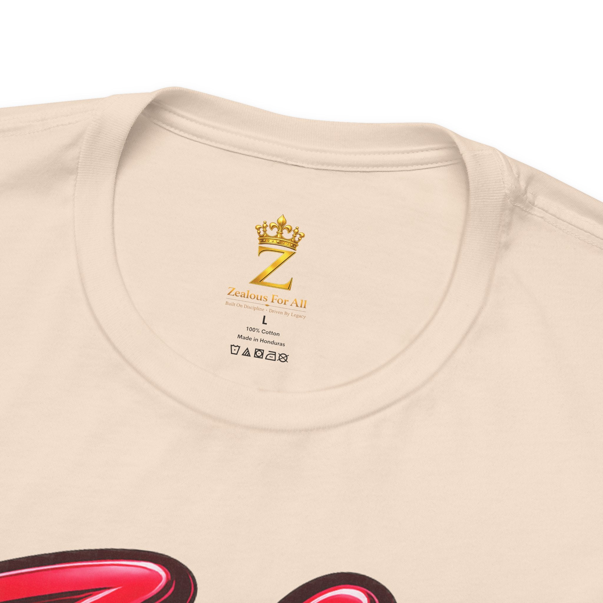 Zealous For All Graphic T-Shirt (Red Logo) Printify